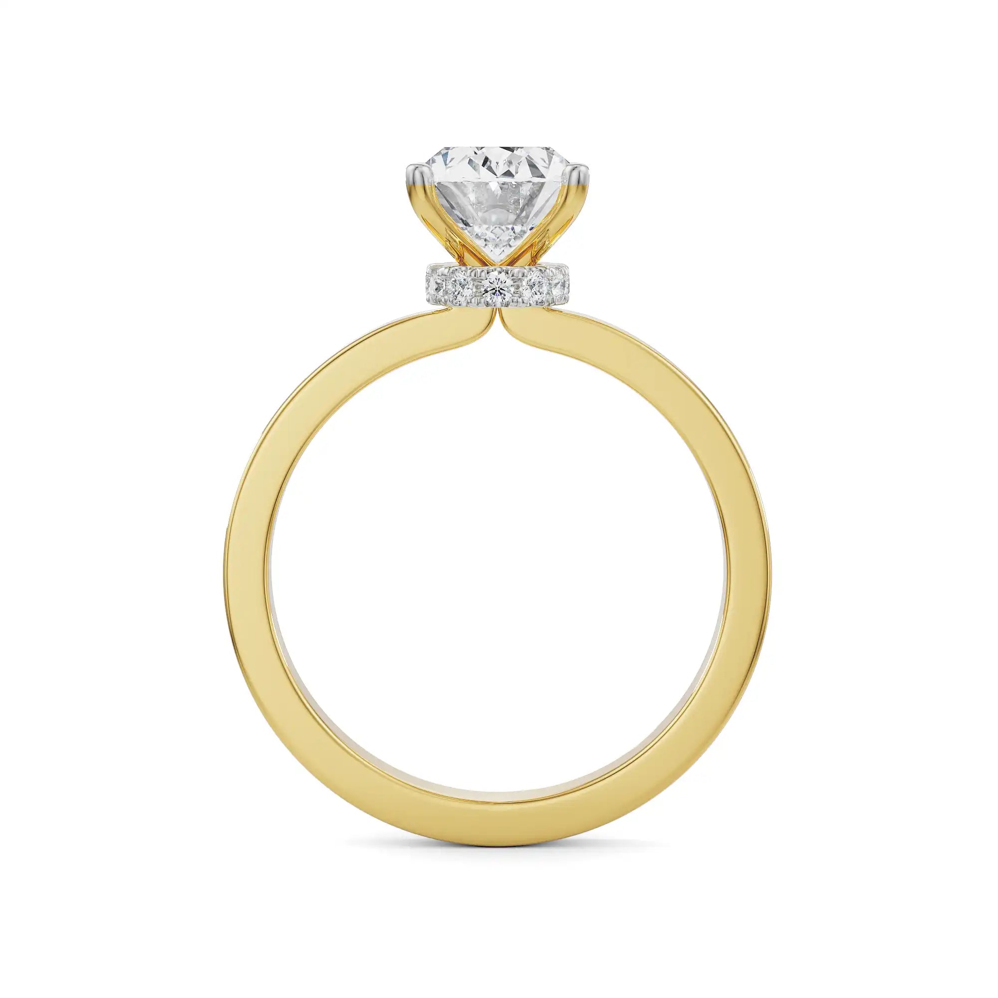 Nova Oval Solitaire Ring Back View