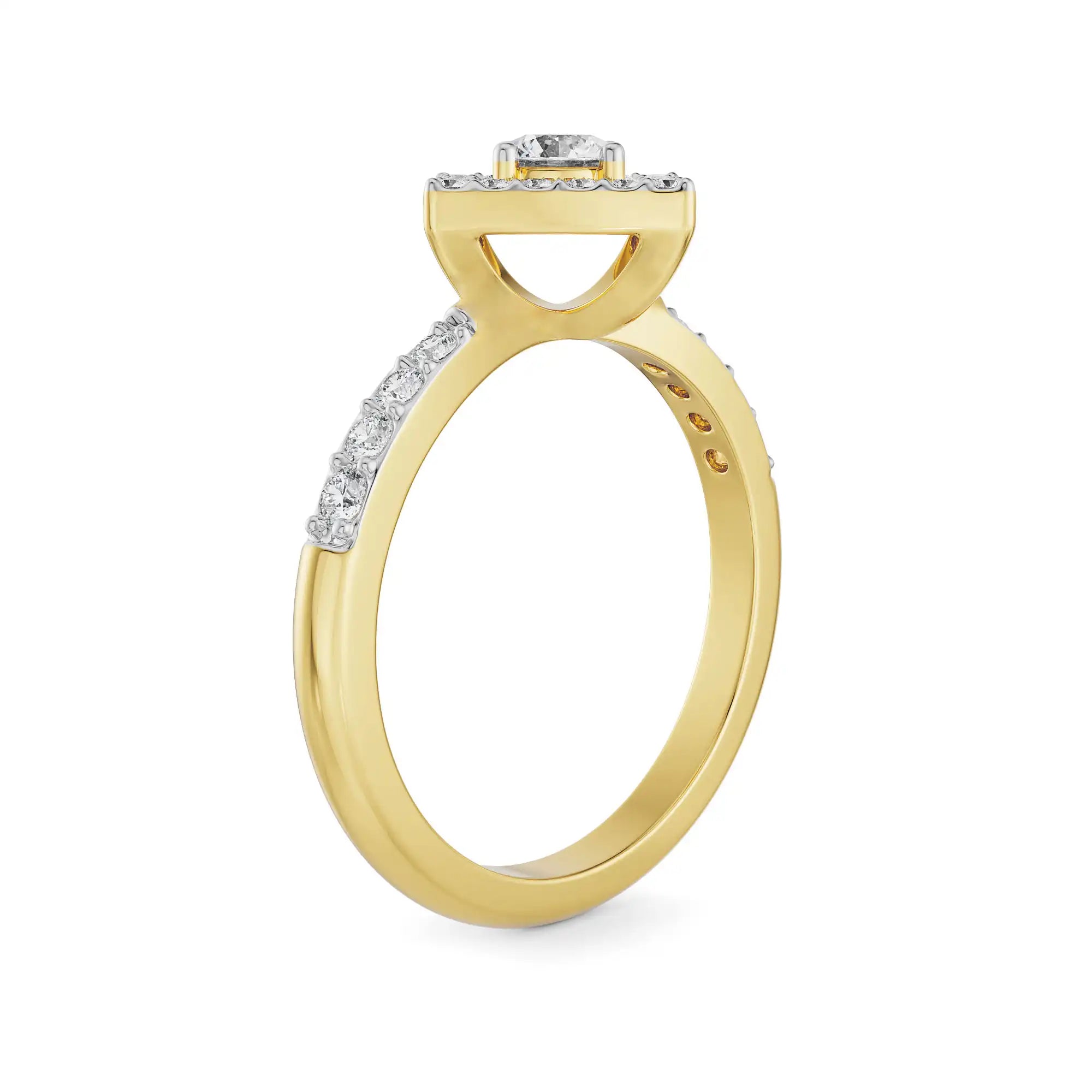 Quinn Geometric Diamond Ring Side View