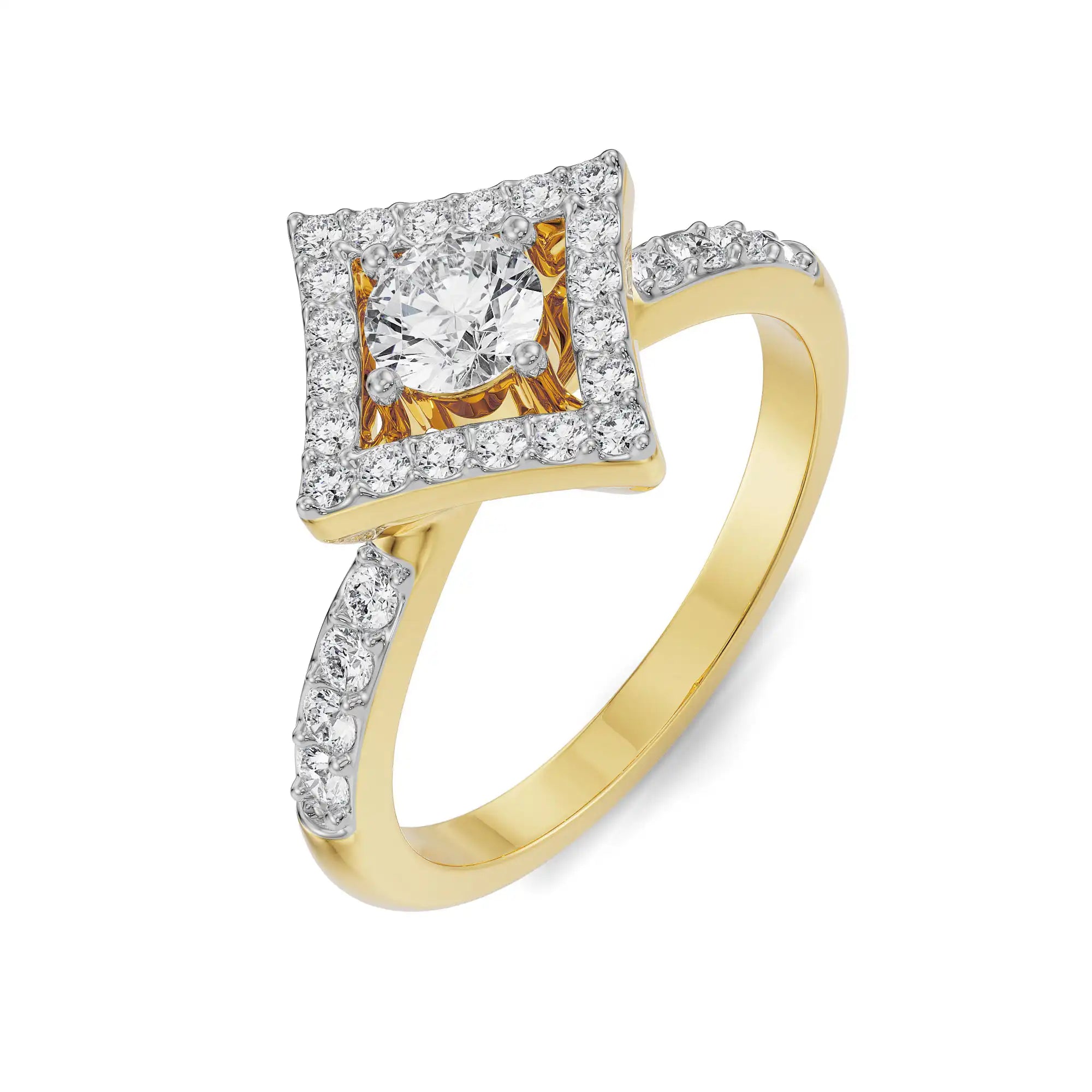 Quinn Geometric Diamond Ring Top View