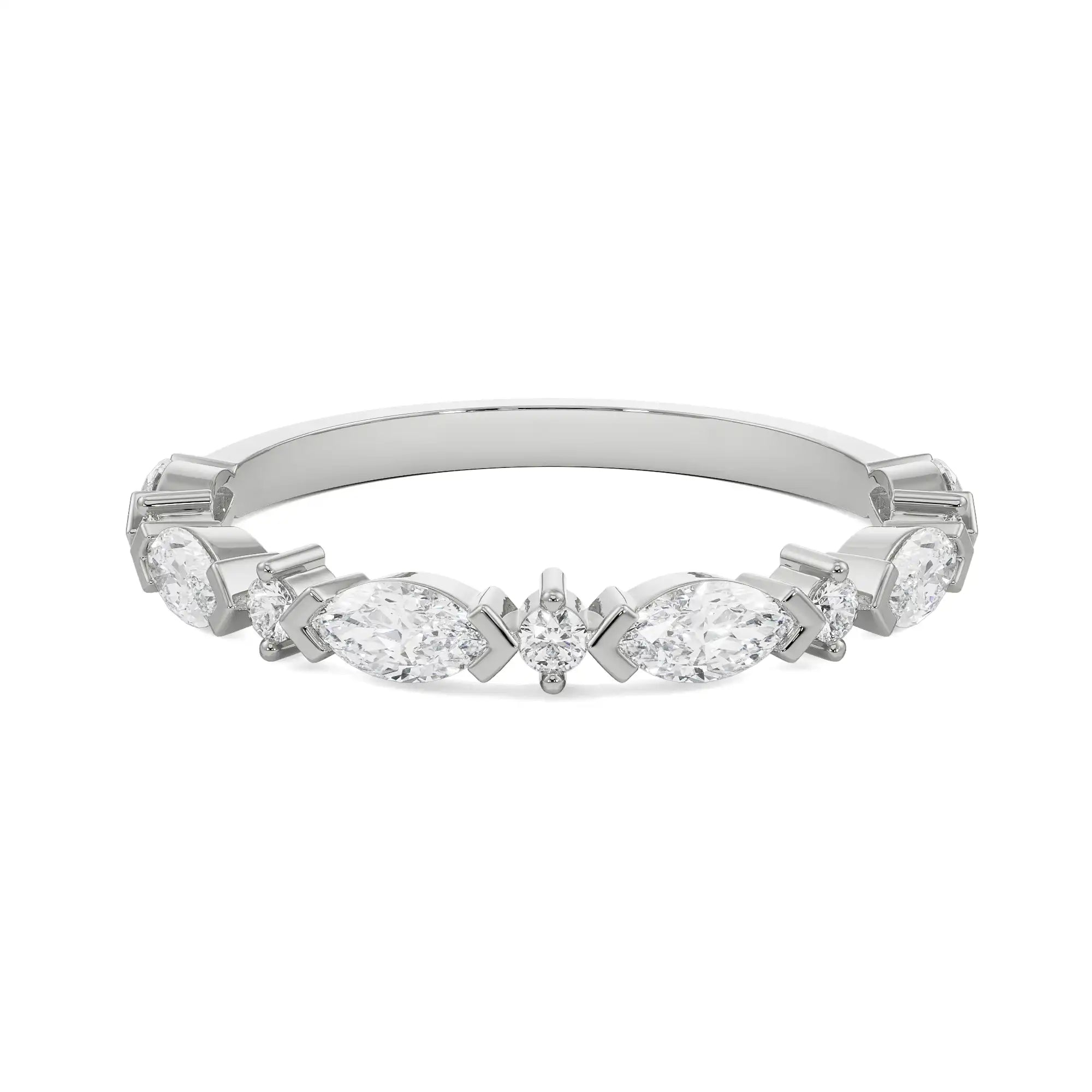 Majestic Marquise Diamond Band Front View