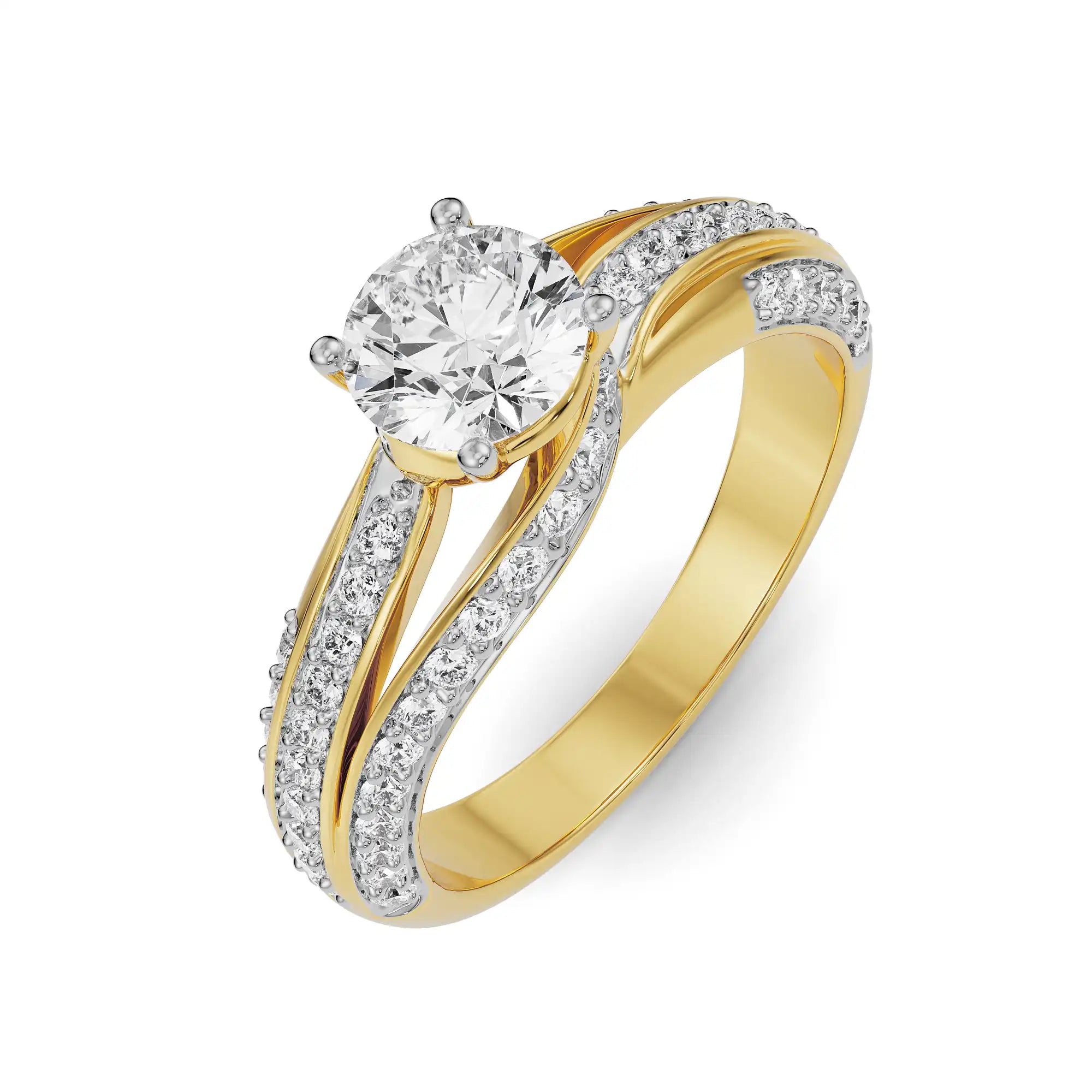 Beatrice Twisted Diamond Ring Top view