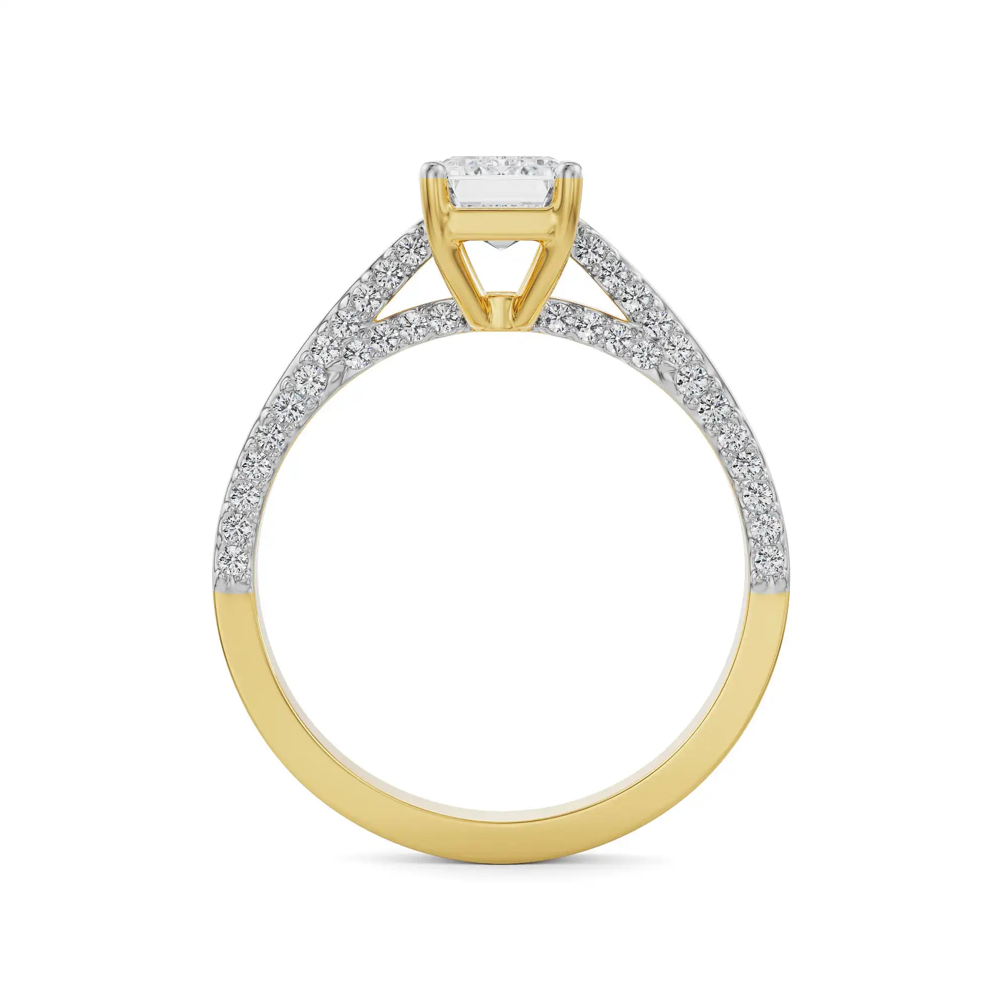 Valeria Emerald Diamond Ring Back View