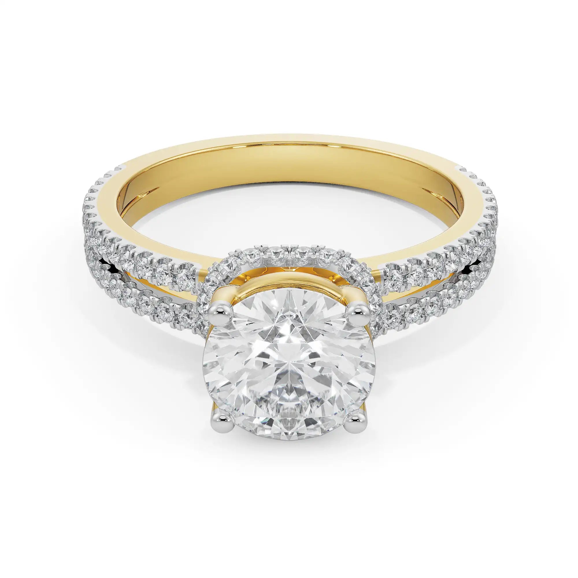 Elsie Round Engagement Ring Front View in 9KT