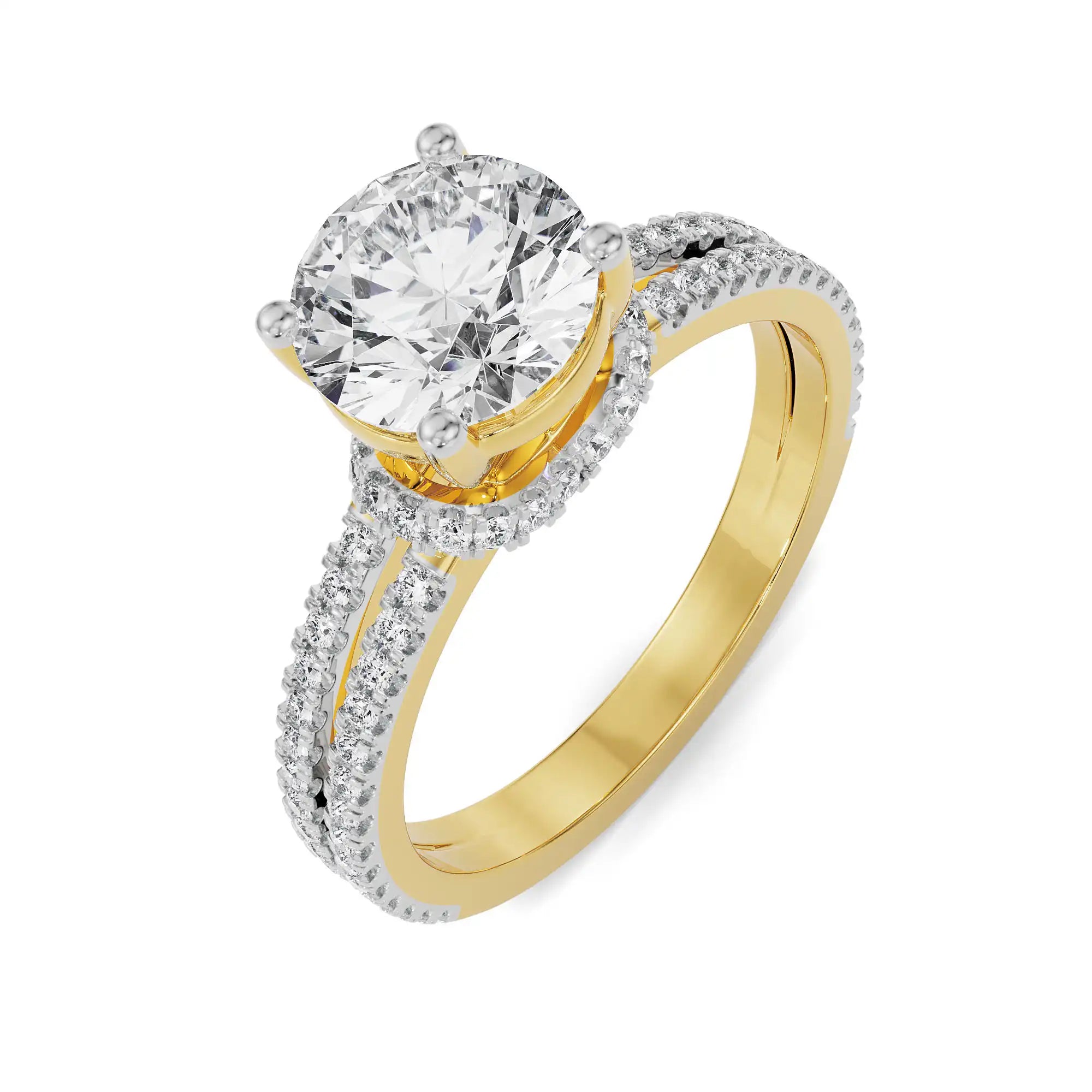 Elsie Round Engagement Ring Top View