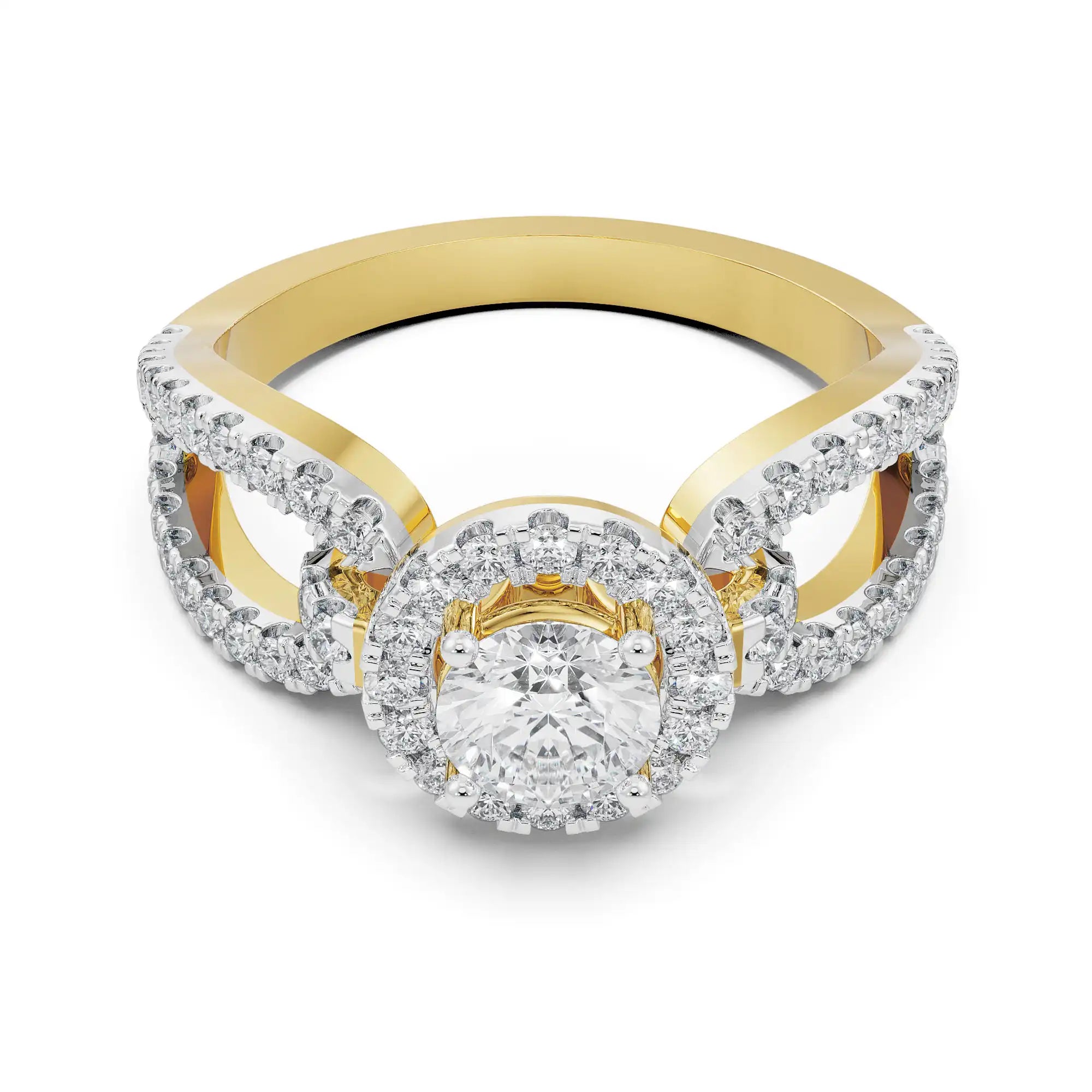 Hailey Hoop Engagement Ring Front View in 9KT