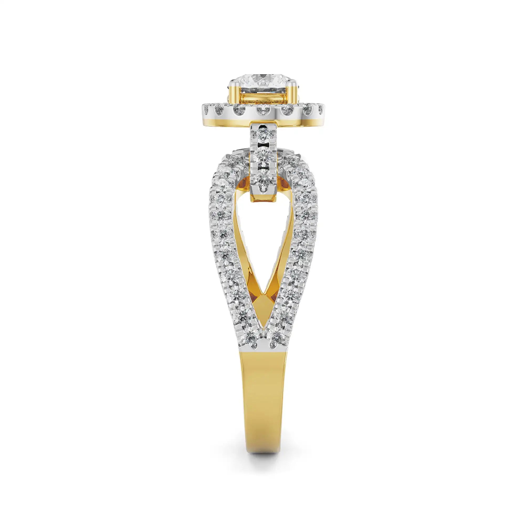 Hailey Hoop Engagement Ring Side View