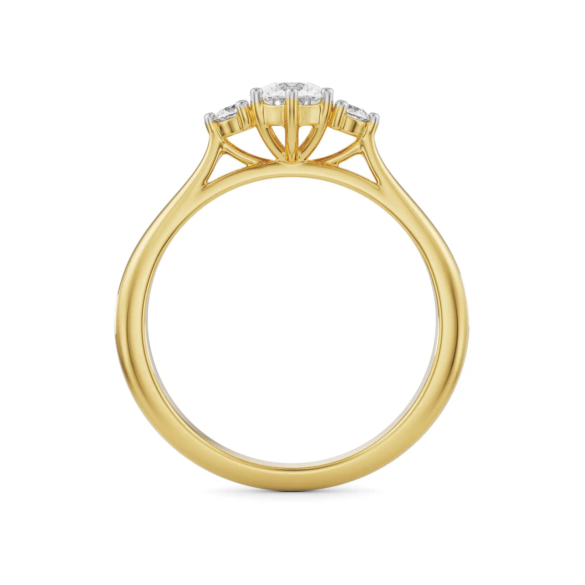 Melissa Tri Engagement Ring Back View