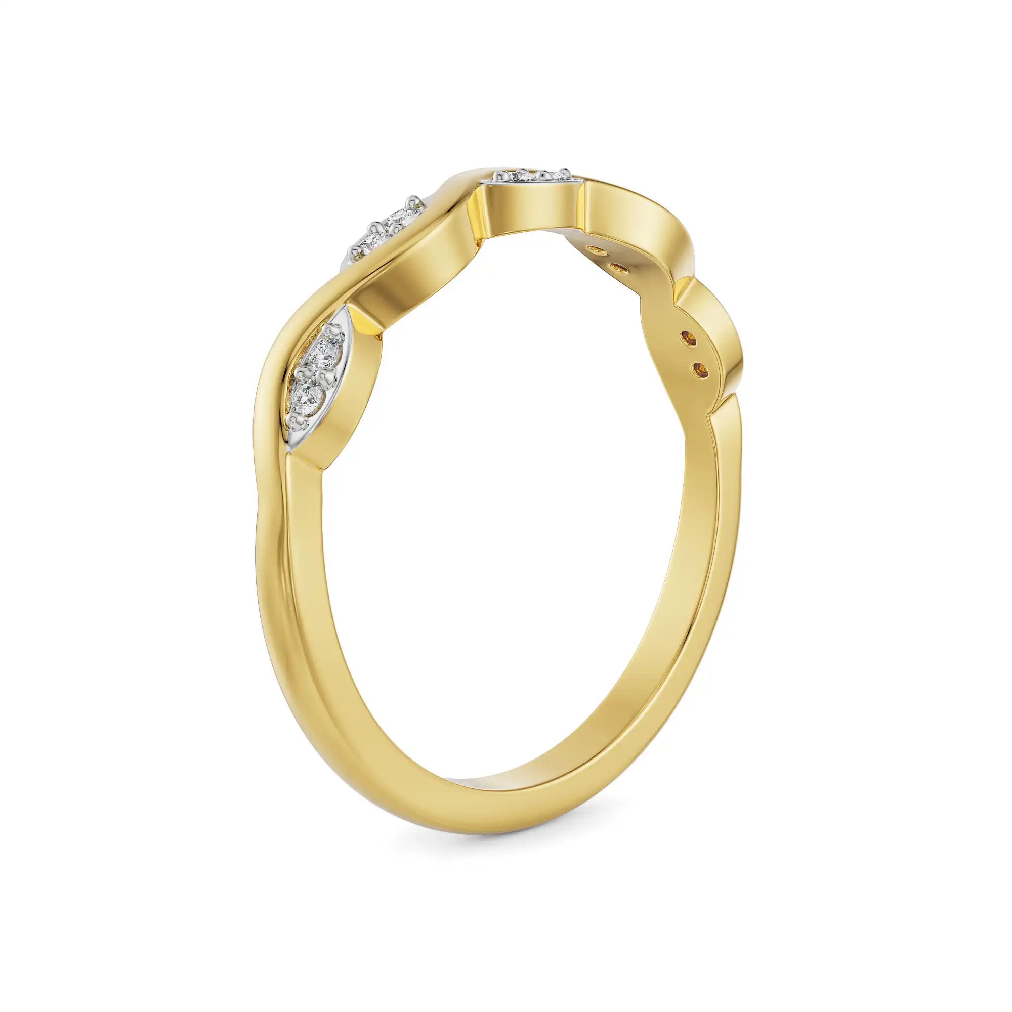 Wavy Krissy Diamond Band Side View