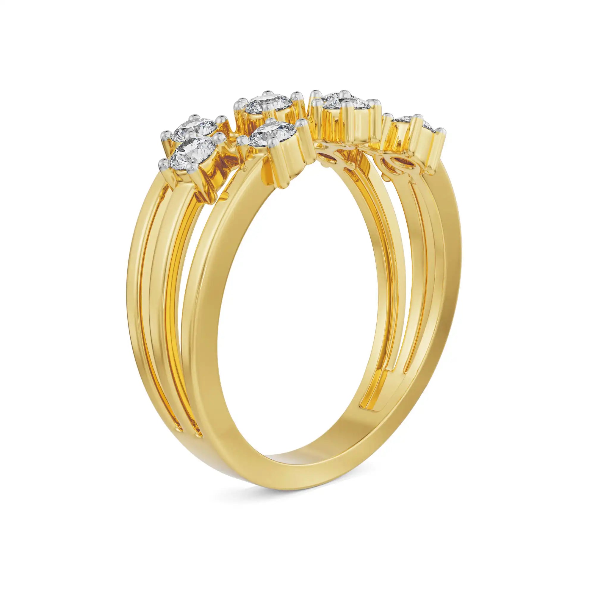 Scattered Diamond Band Side View