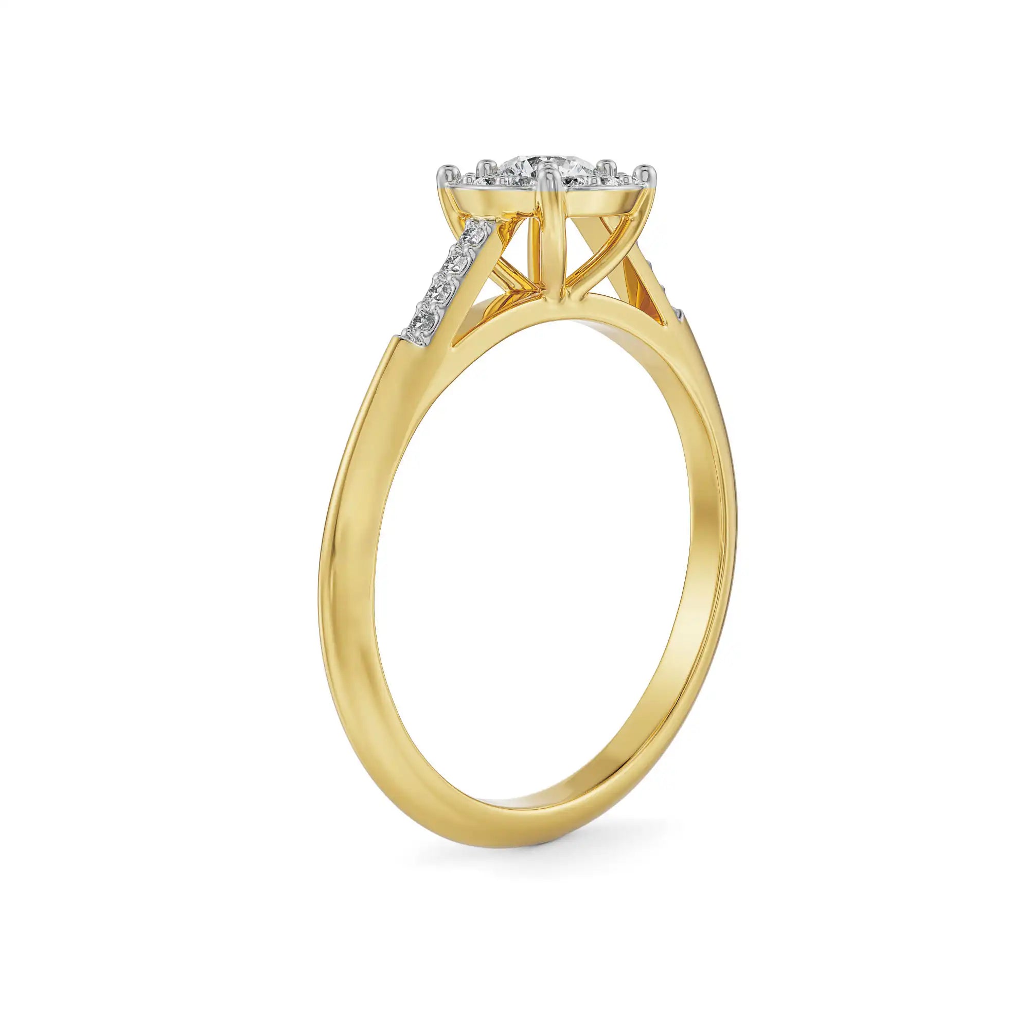 Shimmery Cluster Diamond Band Side View