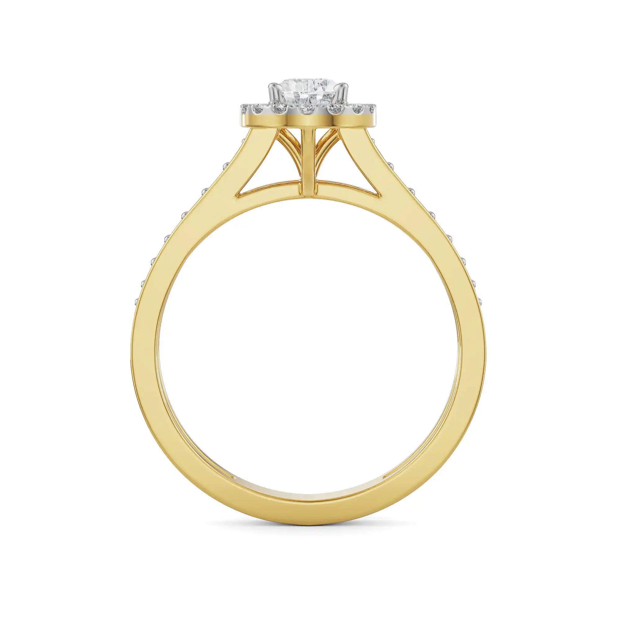 Perky Pear Diamond Ring Side View