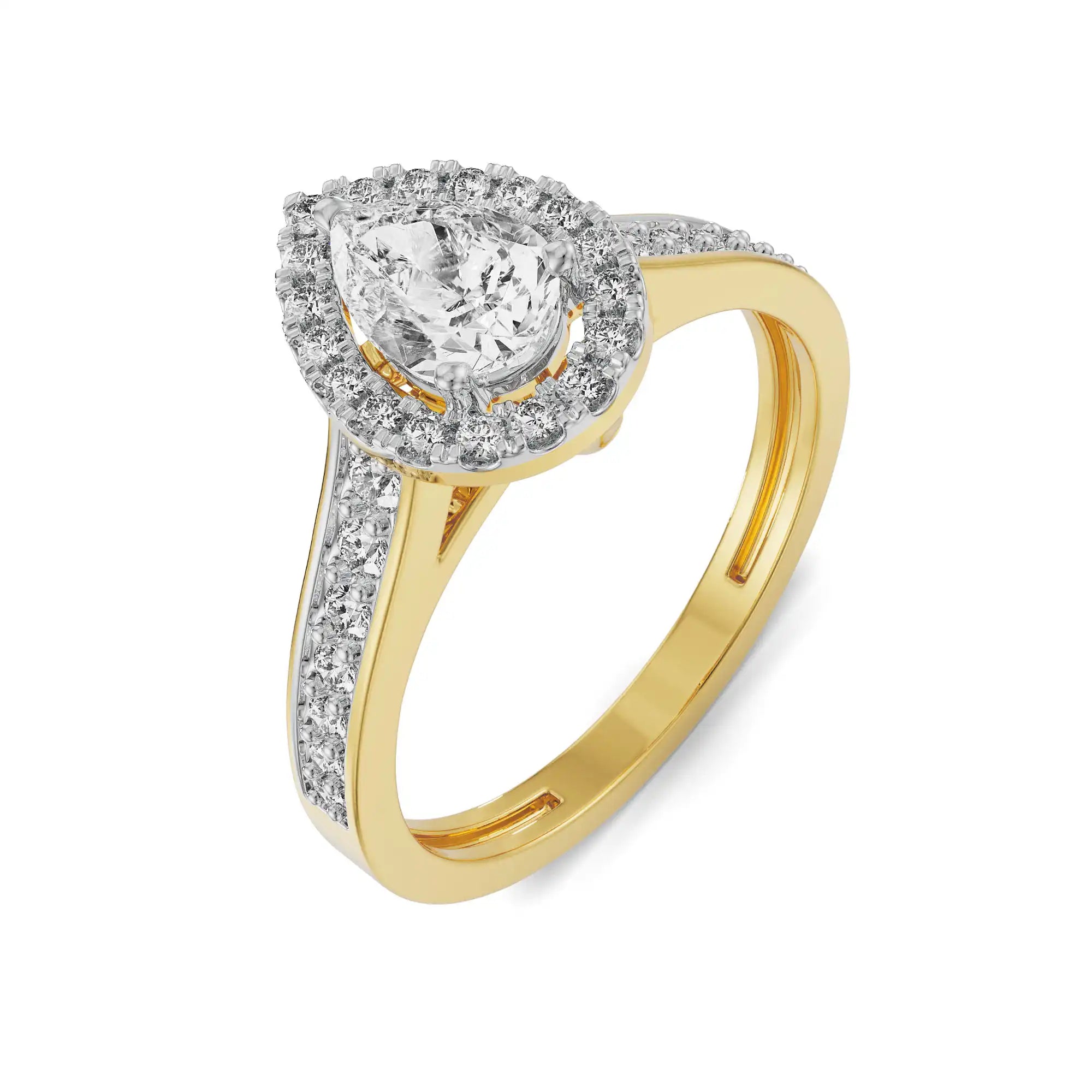 Perky Pear Diamond Ring Top View