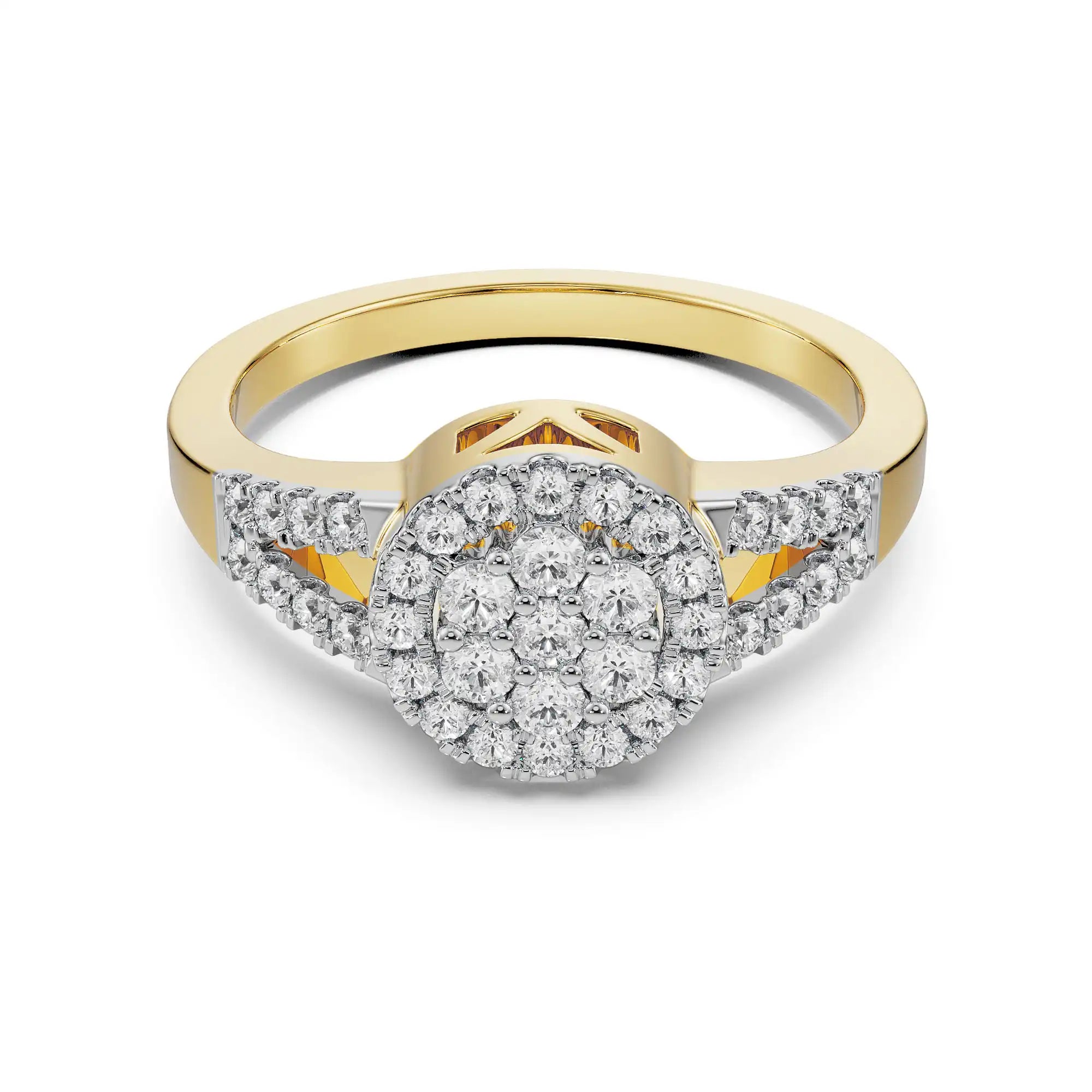 Olivia Cluster Sparkle Ring Front View in 9KT
