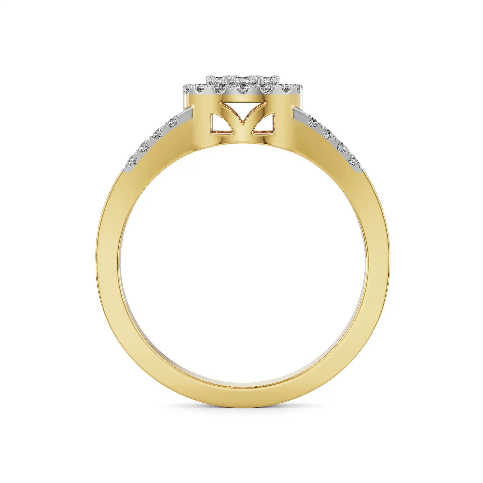 Olivia Cluster Sparkle Ring Side View