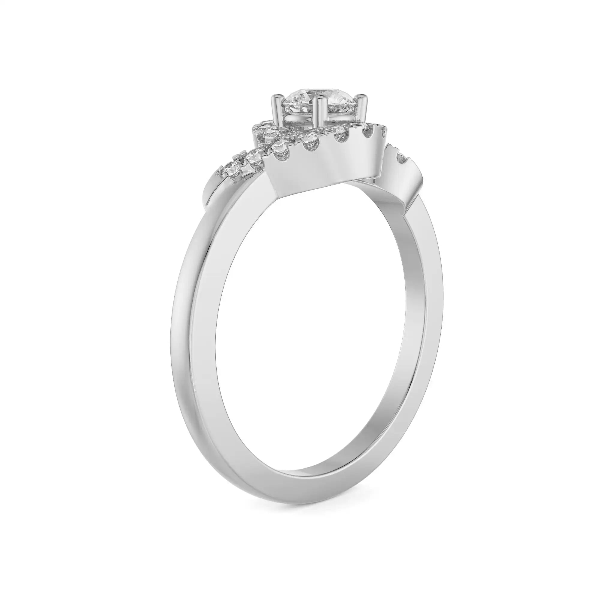 Geneva Twisted Diamond Ring Side View