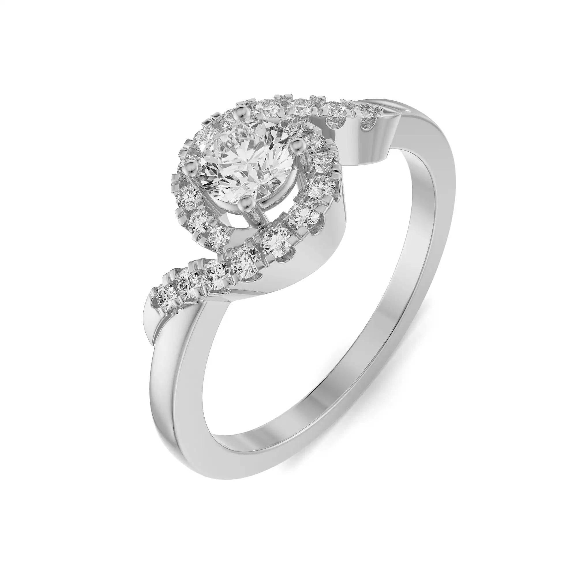 Geneva Twisted Diamond Ring Top View