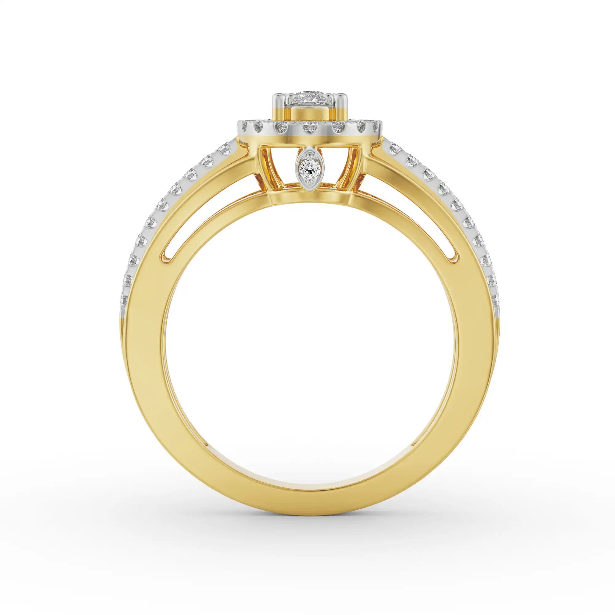 Alina Cluster Glimmery Ring Side View