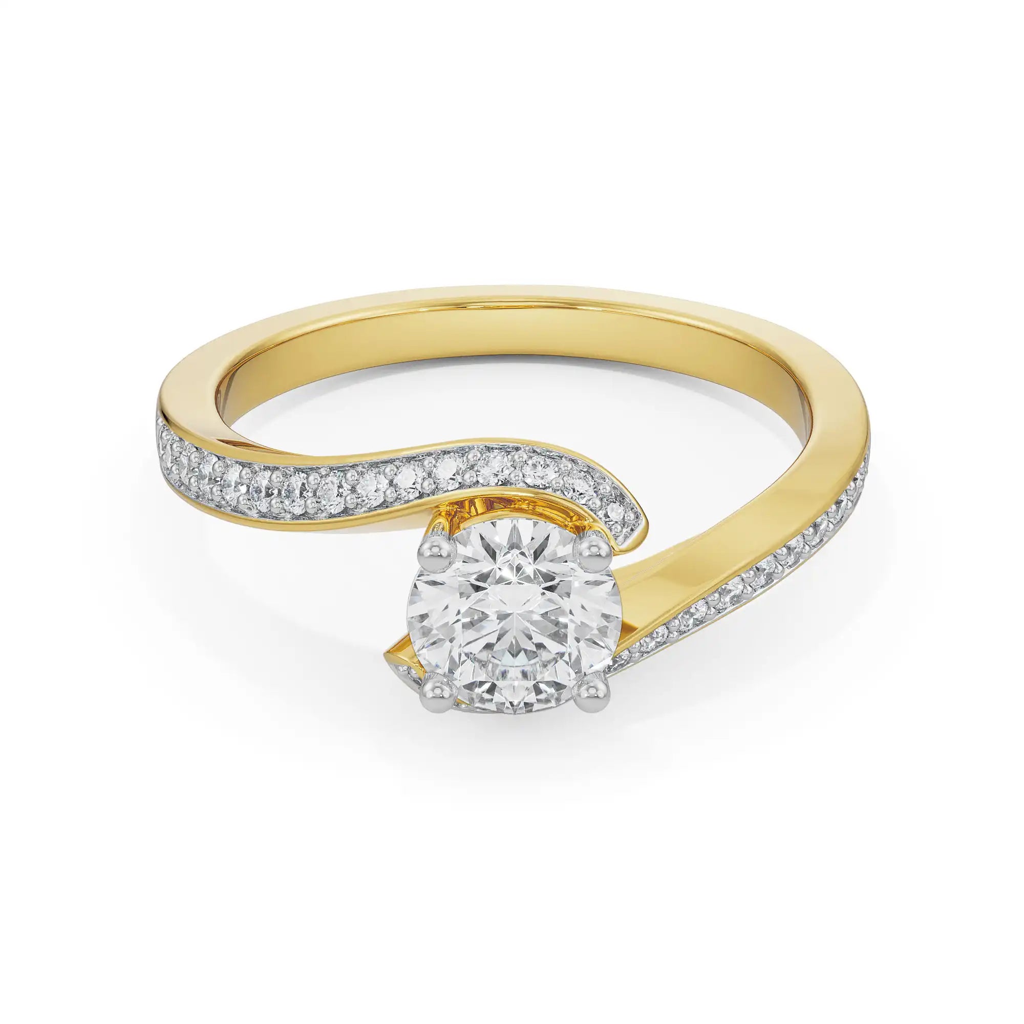 Esther Solitaire Twisted Ring Front View