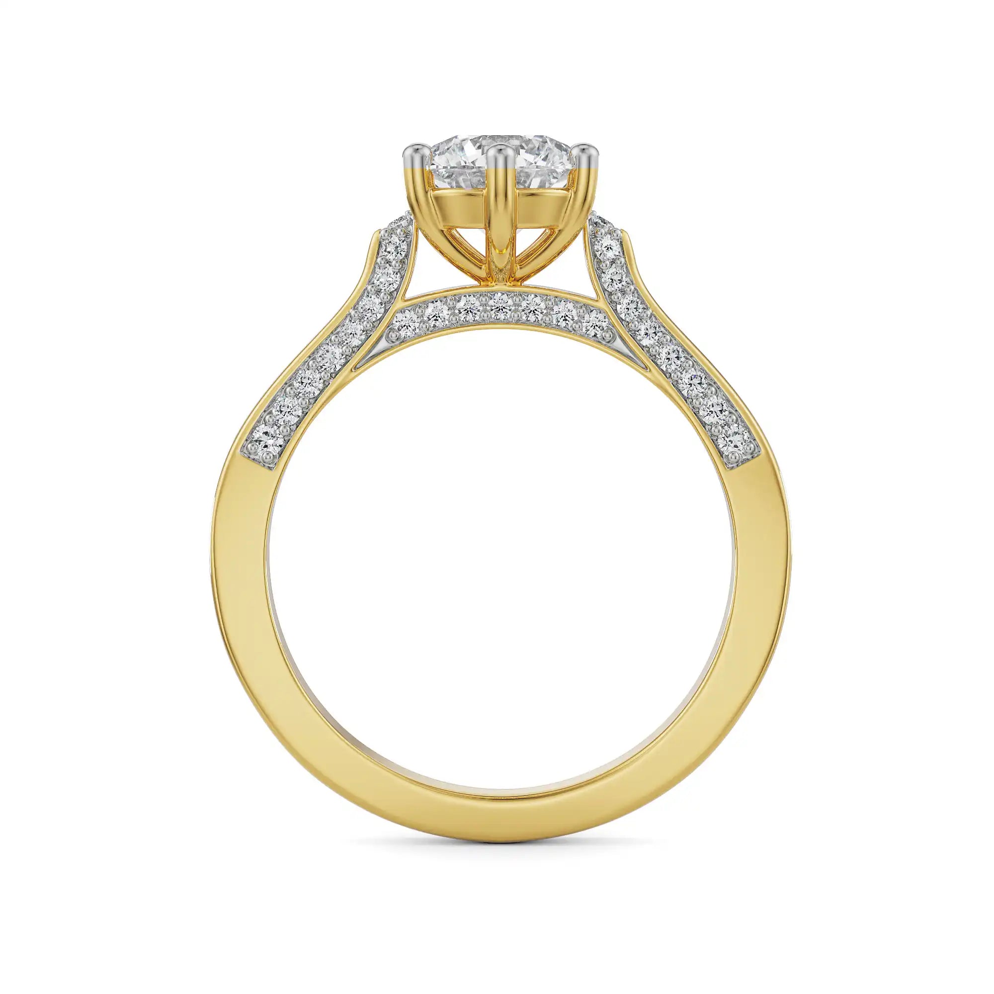 Sloane Round Halo Engagement Ring Side View