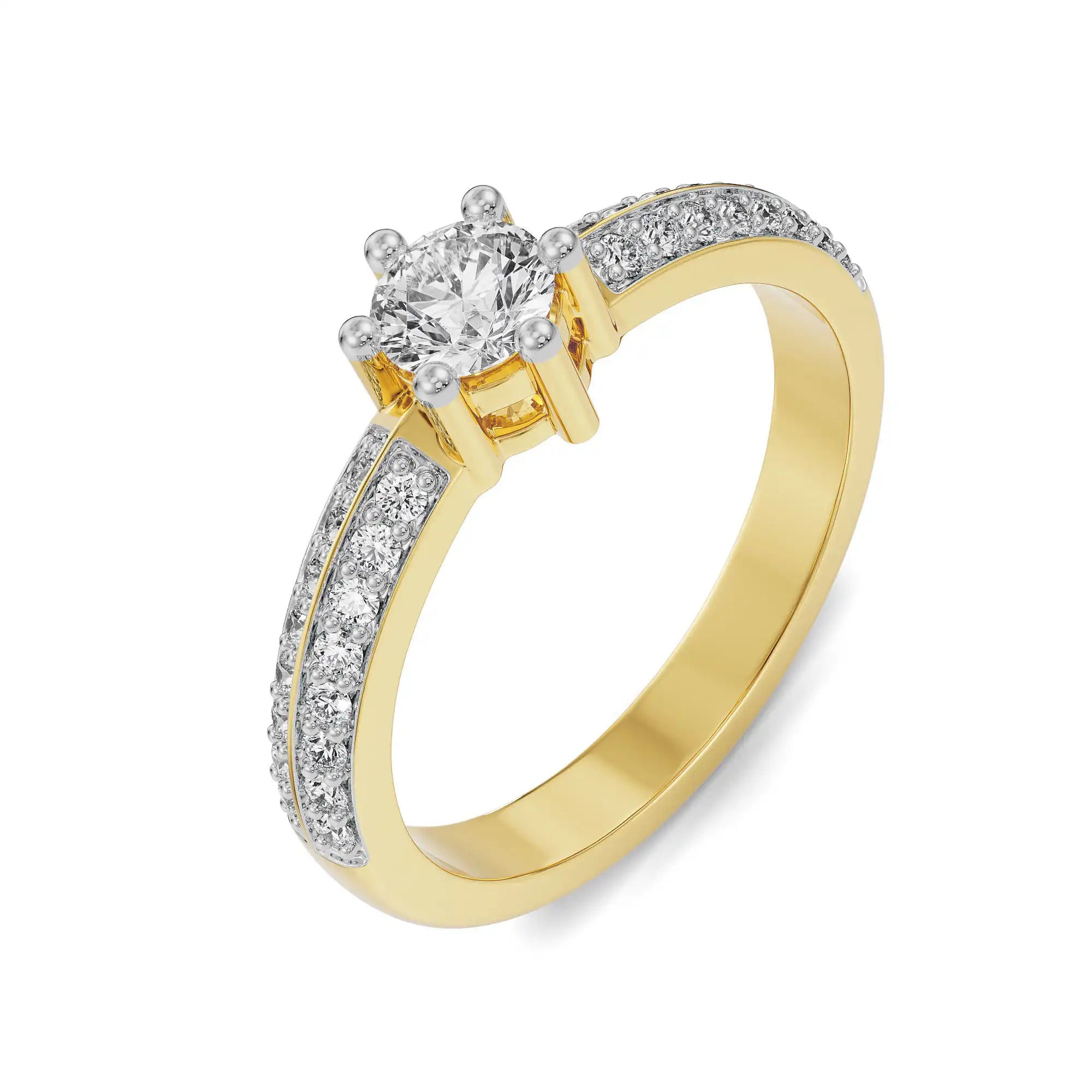 Blakely Solitaire Diamond Band Top View