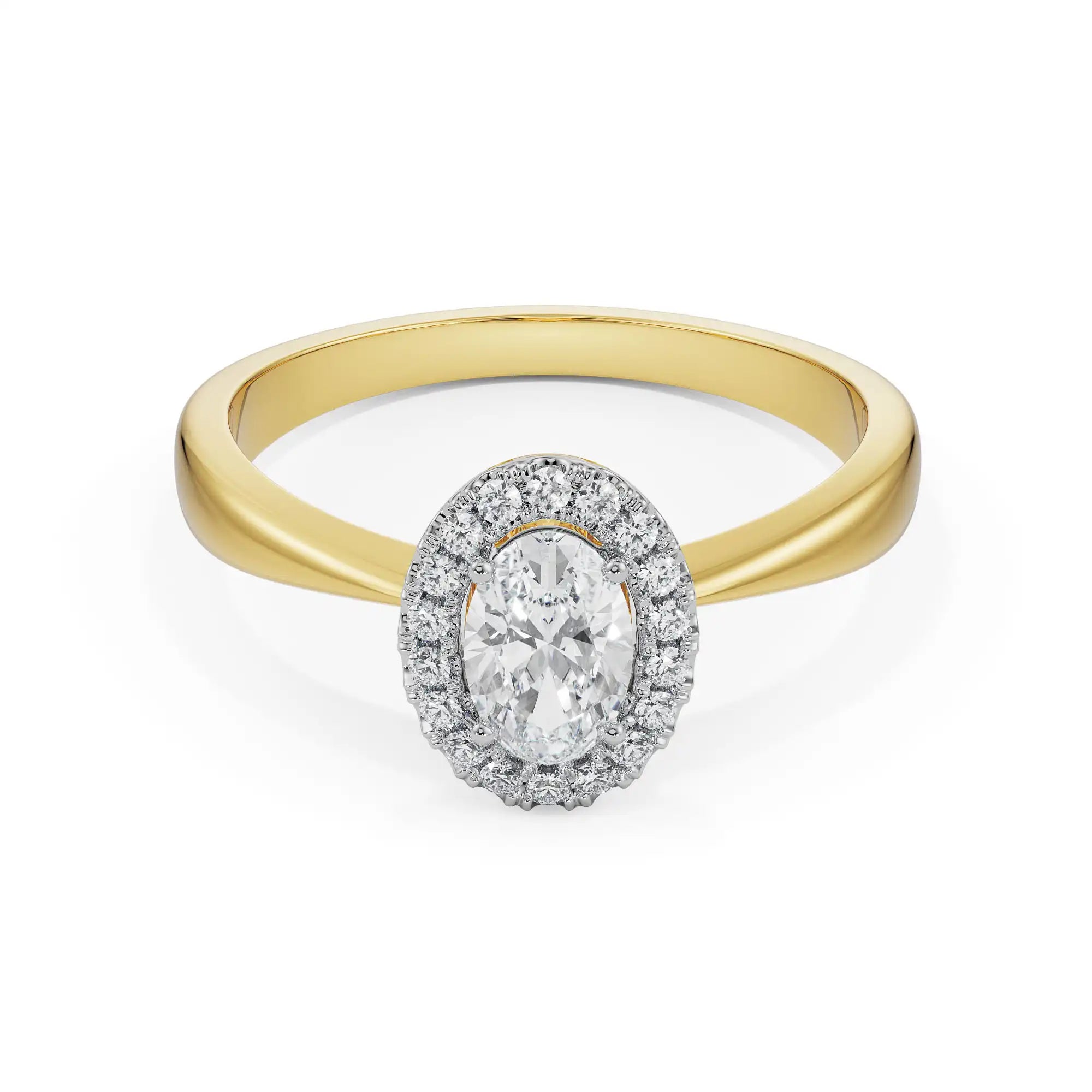 June Oval Halo Engagement Ring Front View