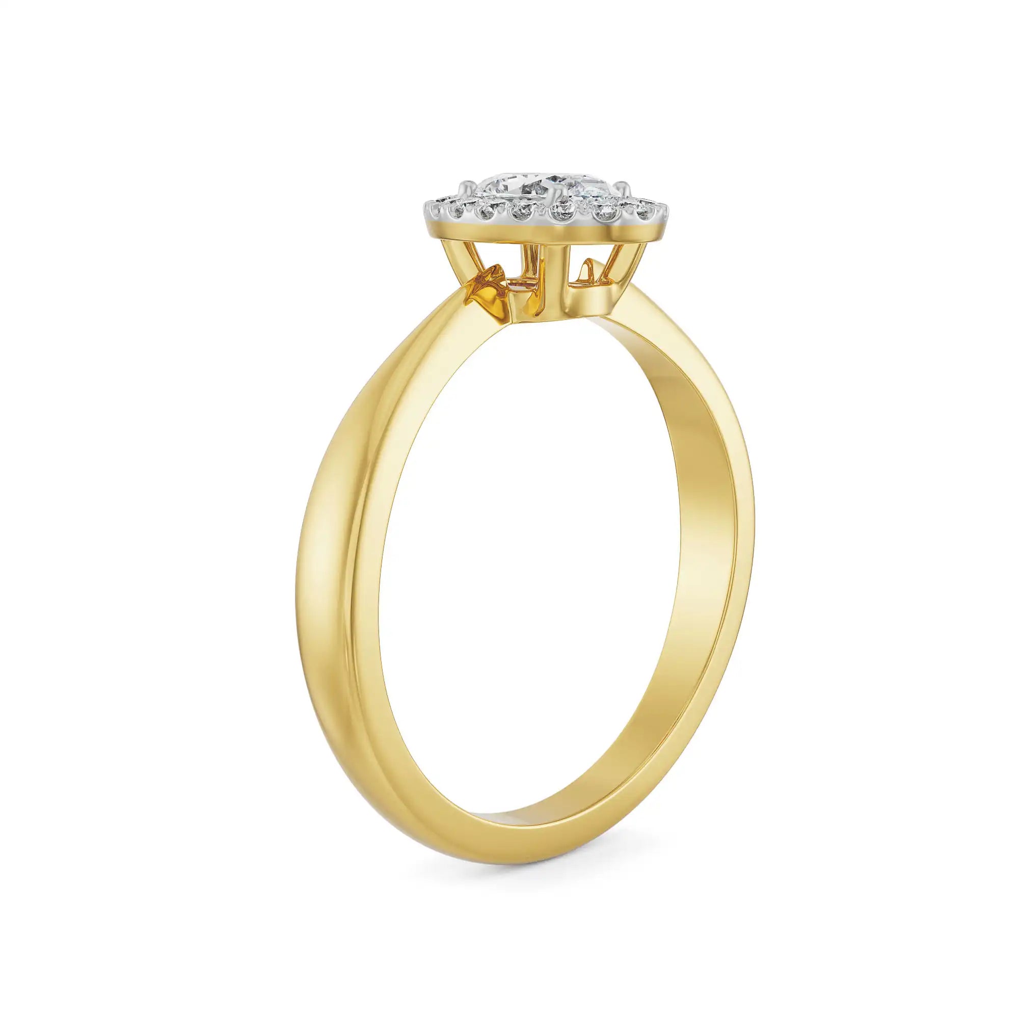 June Oval Halo Engagement Ring Side View