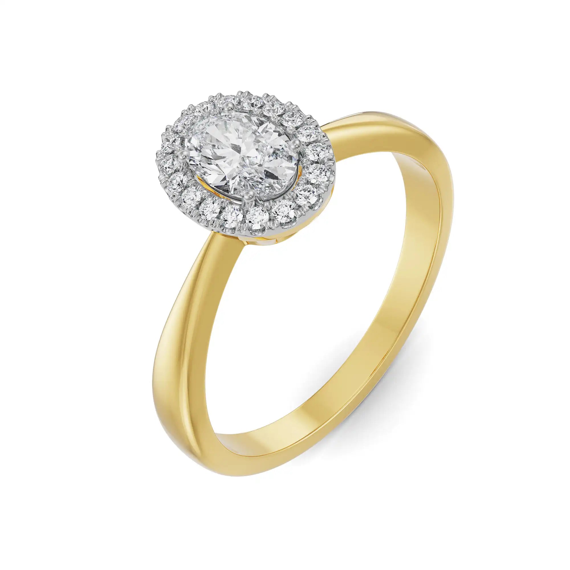 June Oval Halo Engagement Ring Top View