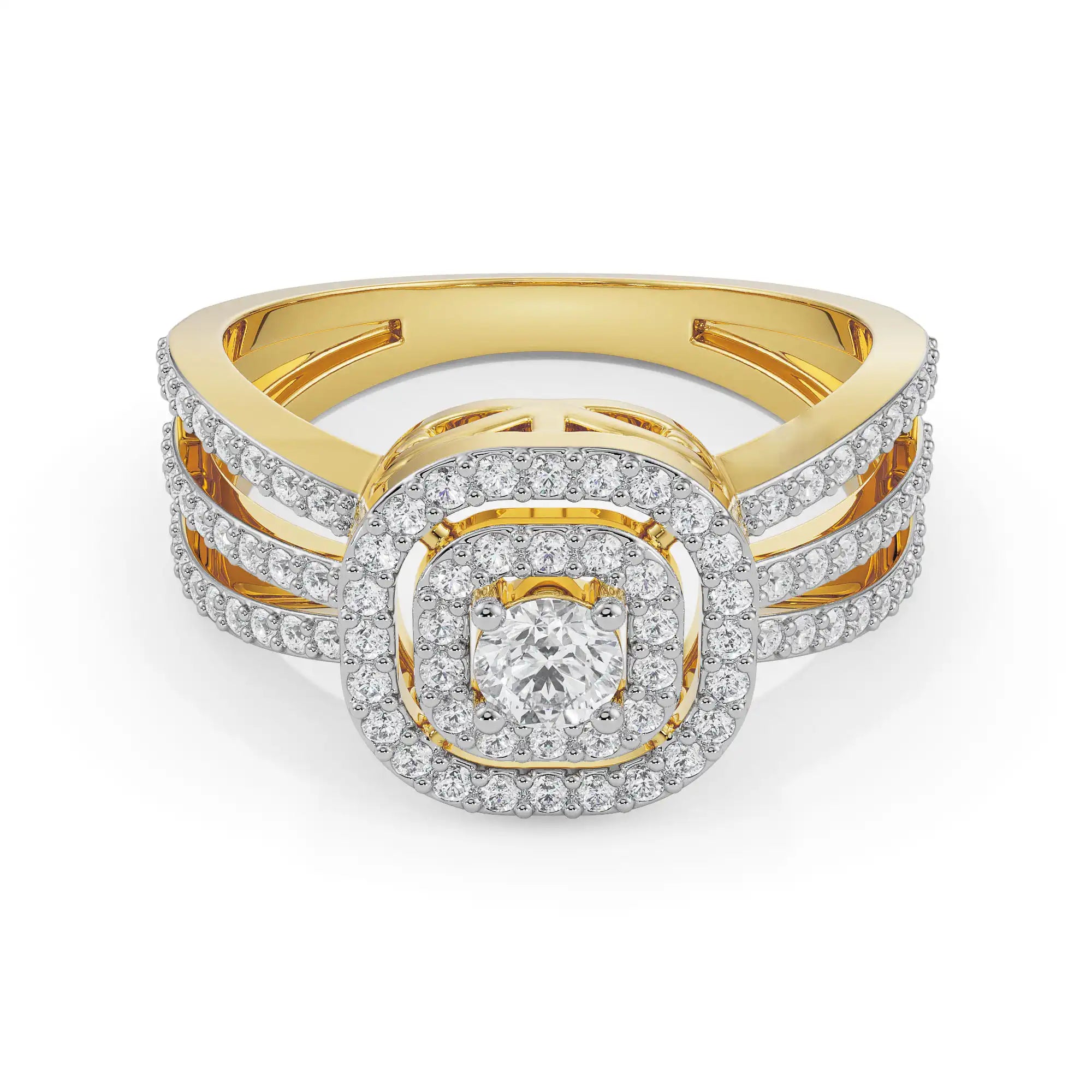 Margot Halo Diamond Ring Front View in 9KT
