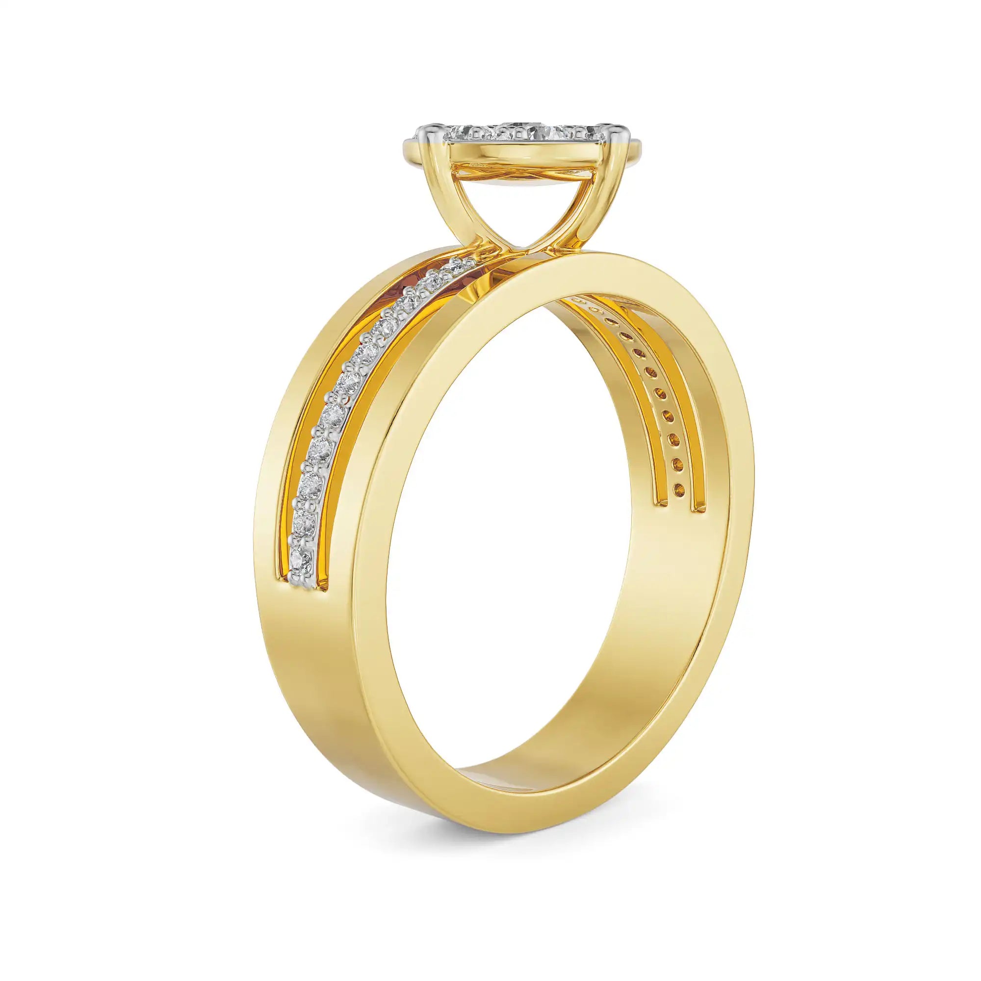 Zuri Cluster Diamond Ring Side View