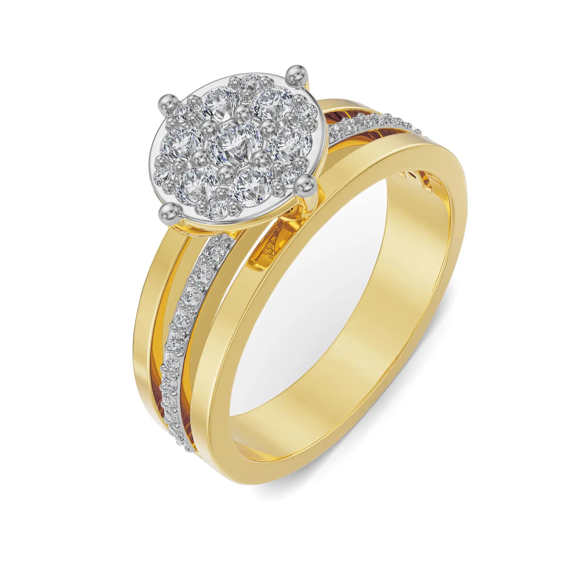 Zuri Cluster Diamond Ring Top View