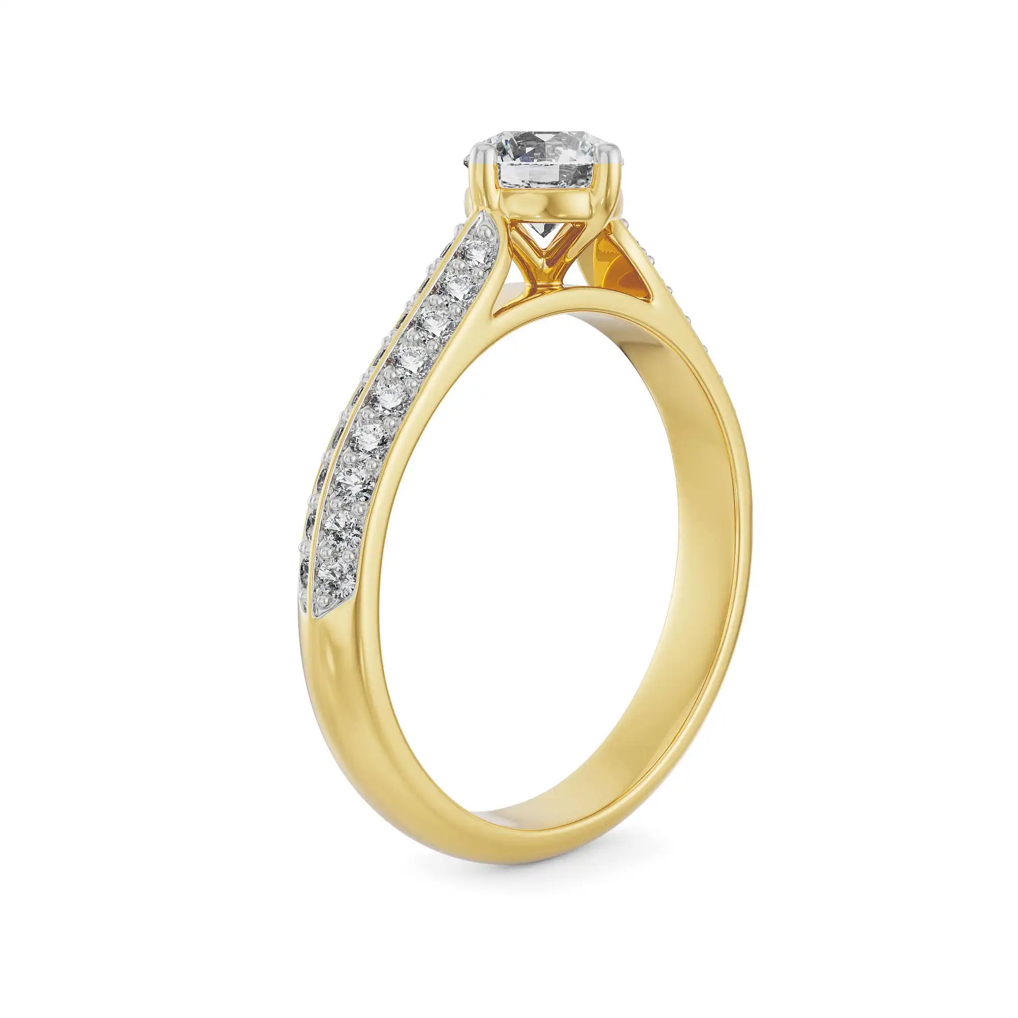 Milani Timeless Solitaire Ring Side View