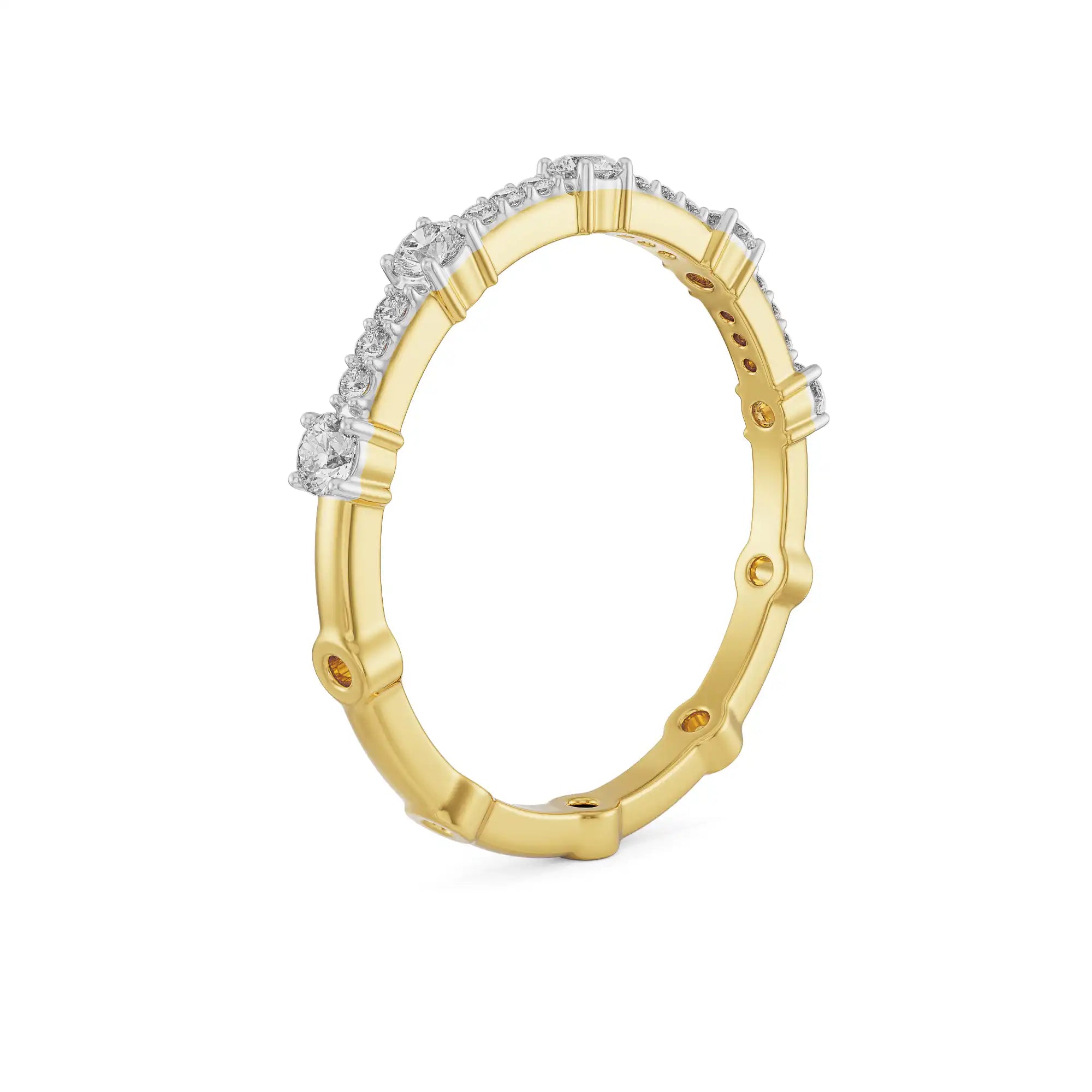 Smoky Sparkling Diamond Band Side View