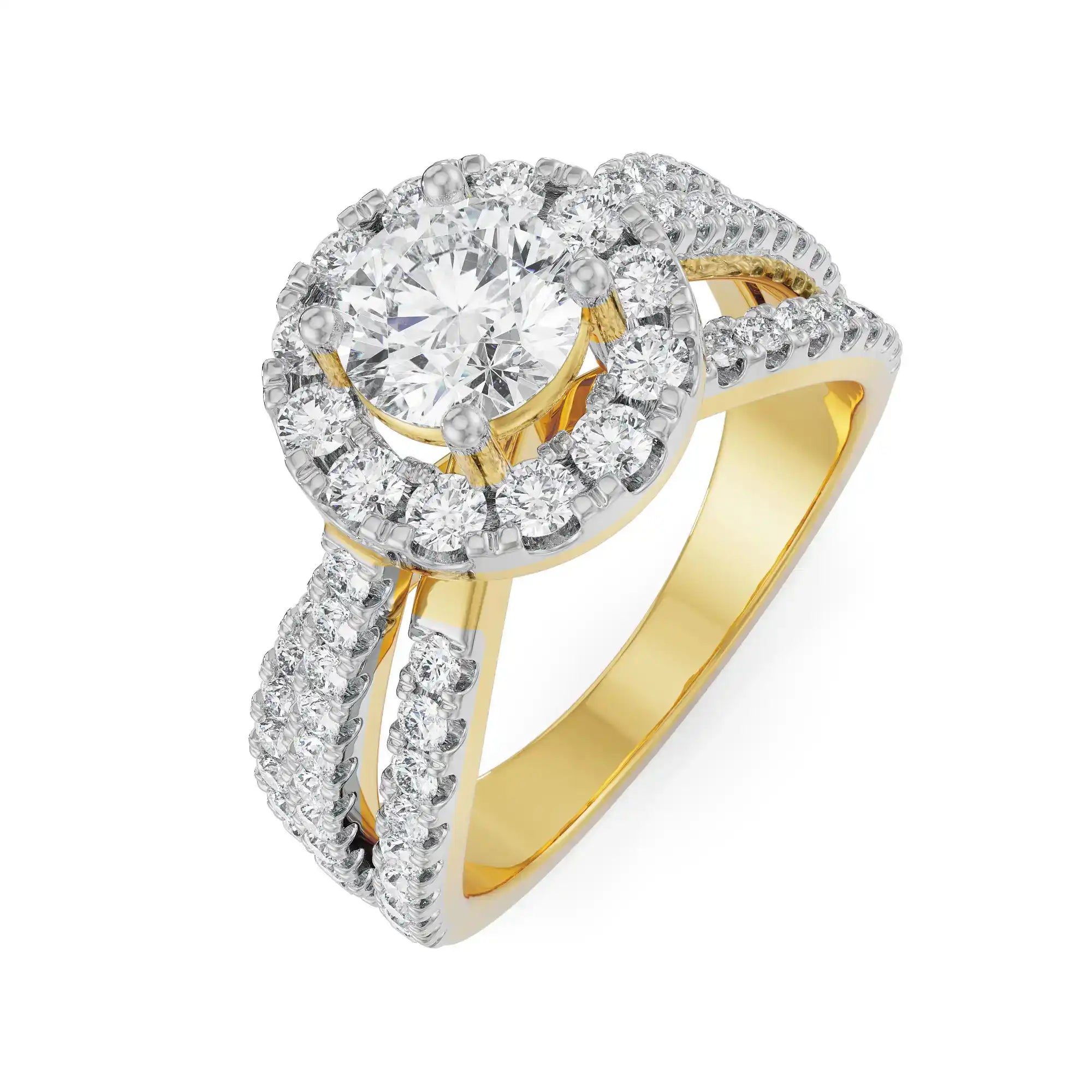 Crossover Round Engagement Ring Top View