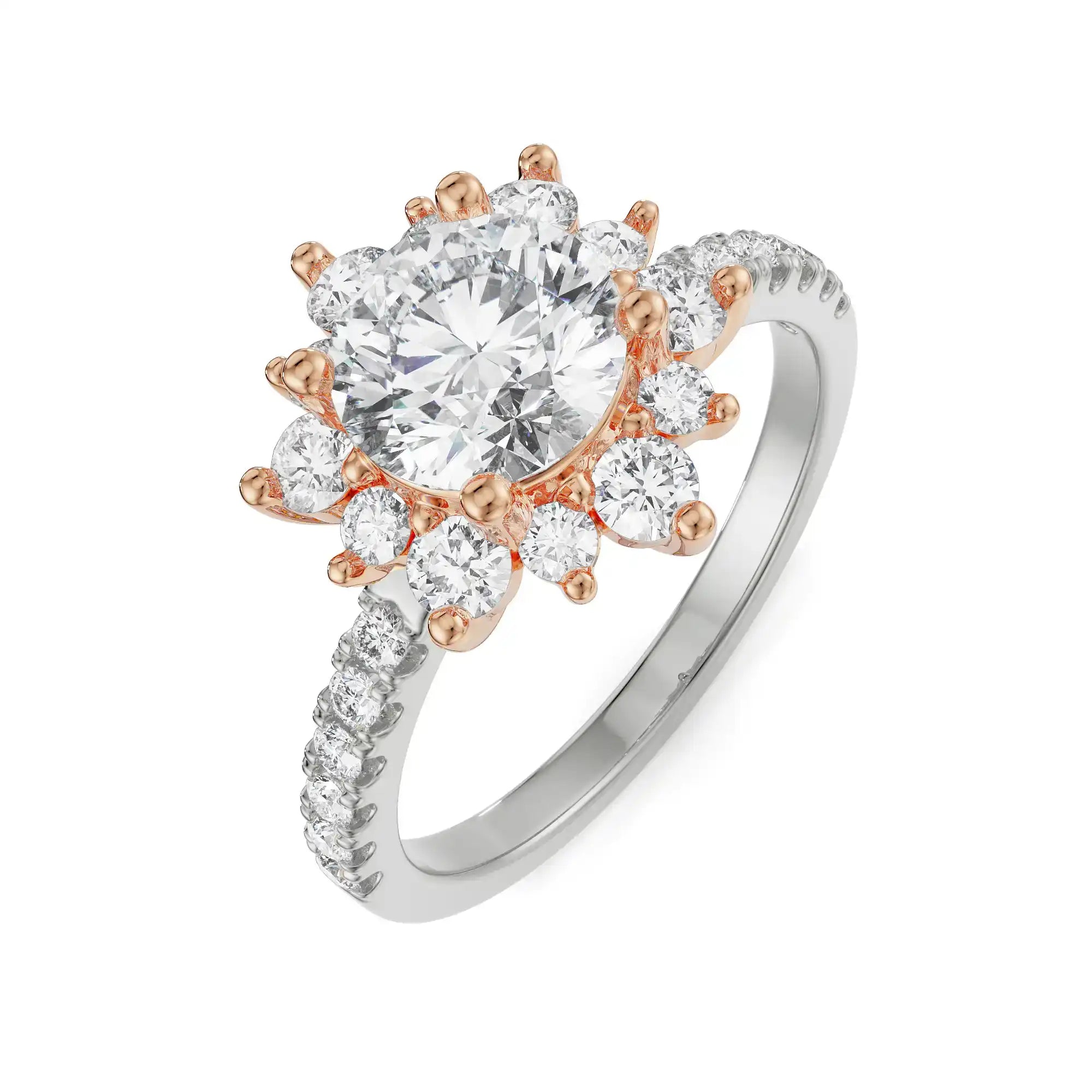 Starry Round Diamond Ring Top View