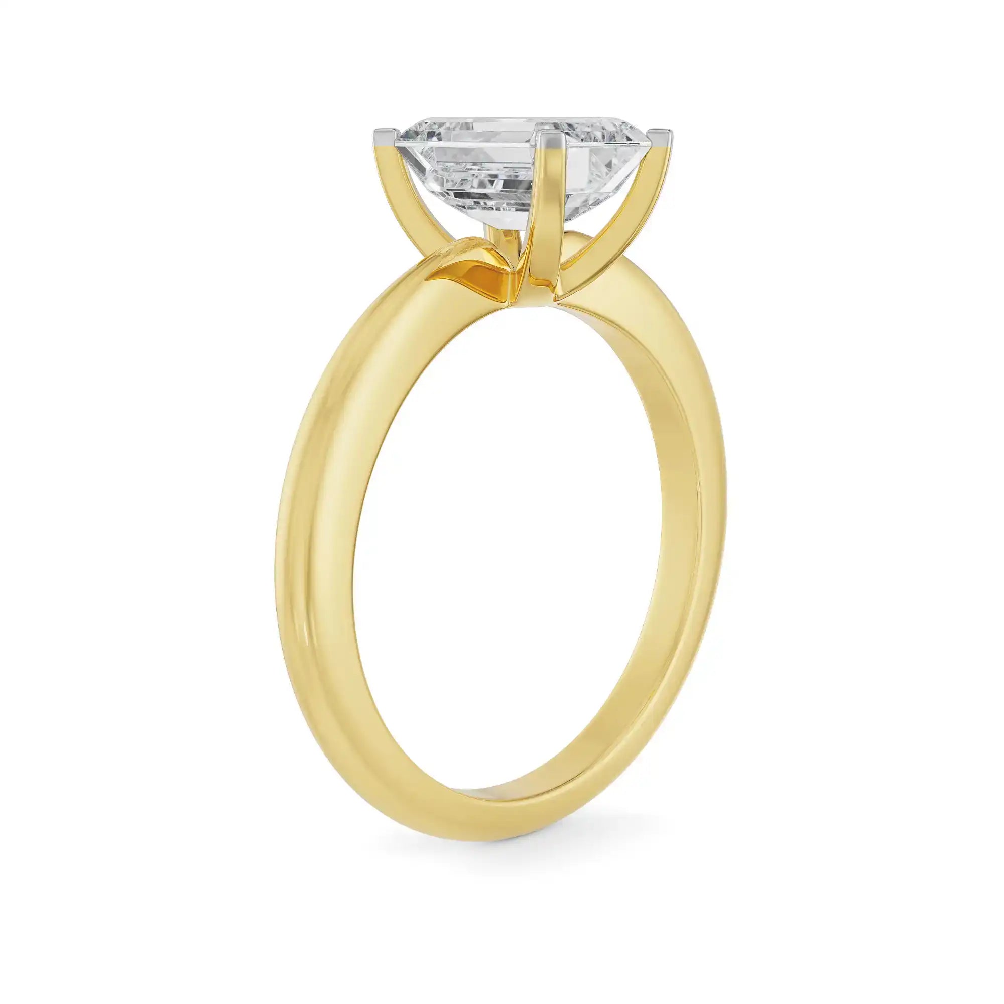 2 CT Emerald Cut Engagement Ring Side View