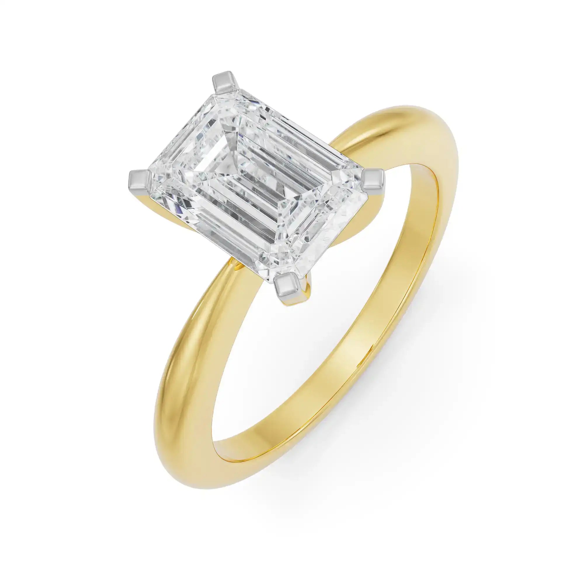 2 CT Emerald Cut Engagement Ring Top View