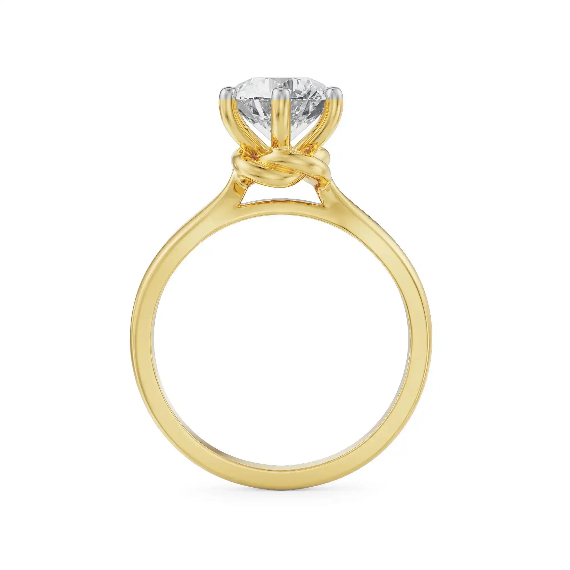 1 CT Knot Solitaire Diamond Ring Side View