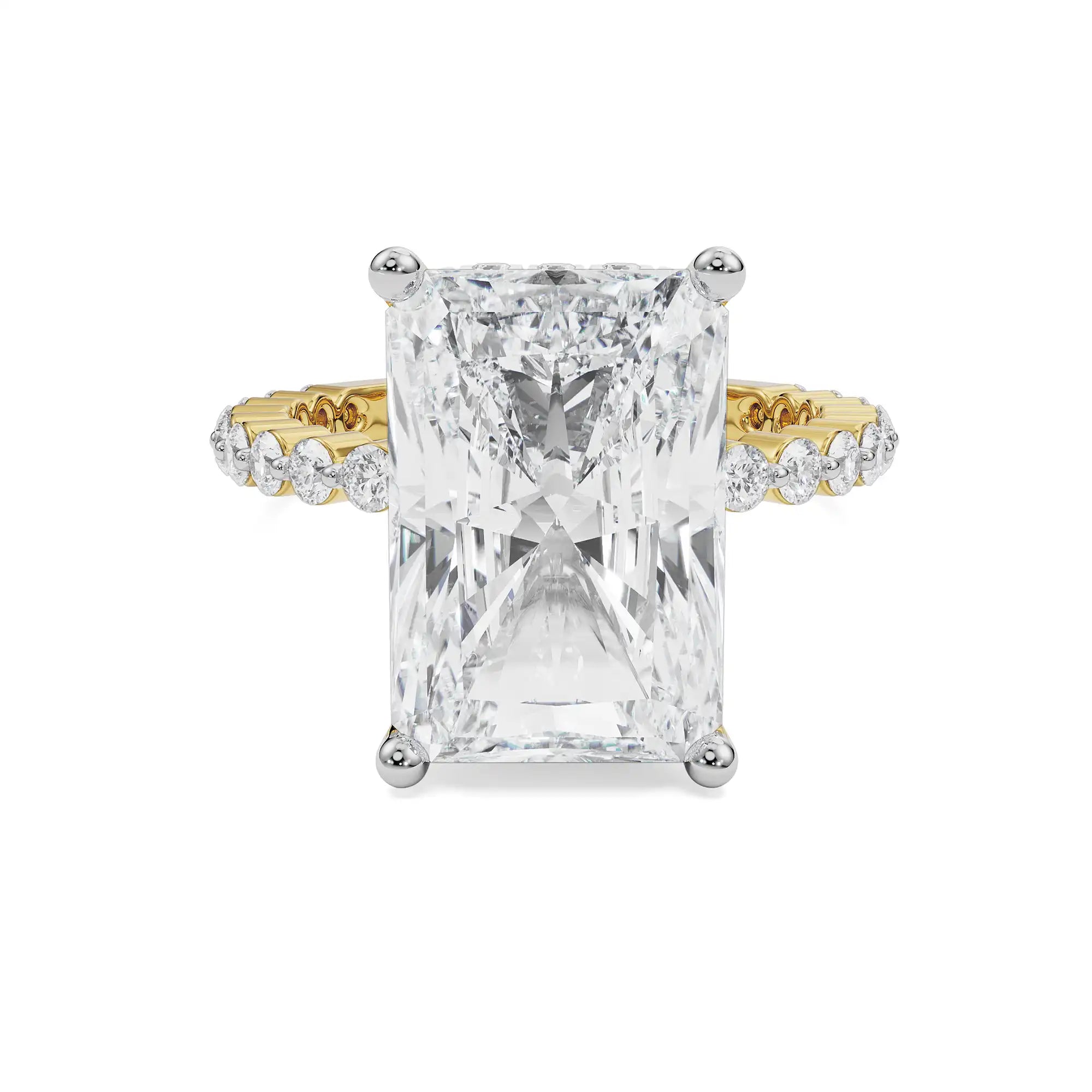 3.5 CT Radiant Cut Diamond Ring Front View