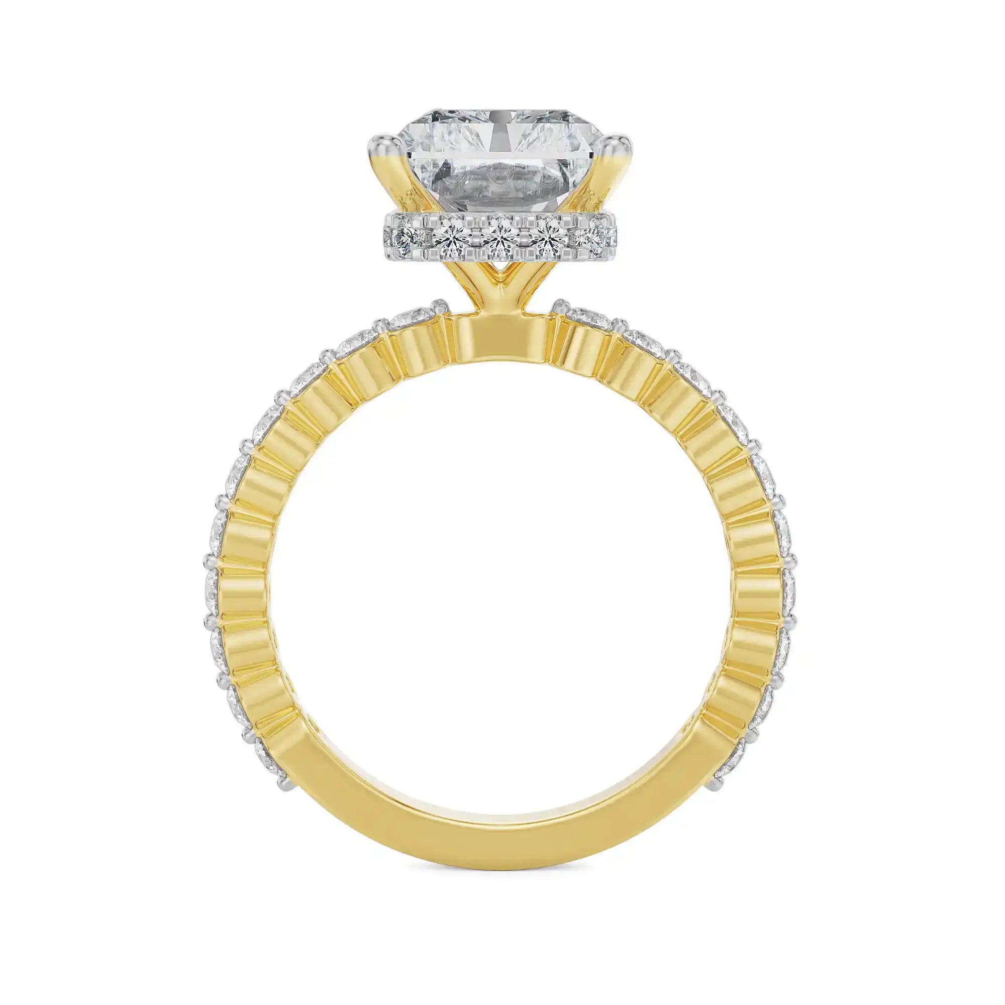 3.5 CT Radiant Cut Diamond Ring Side View