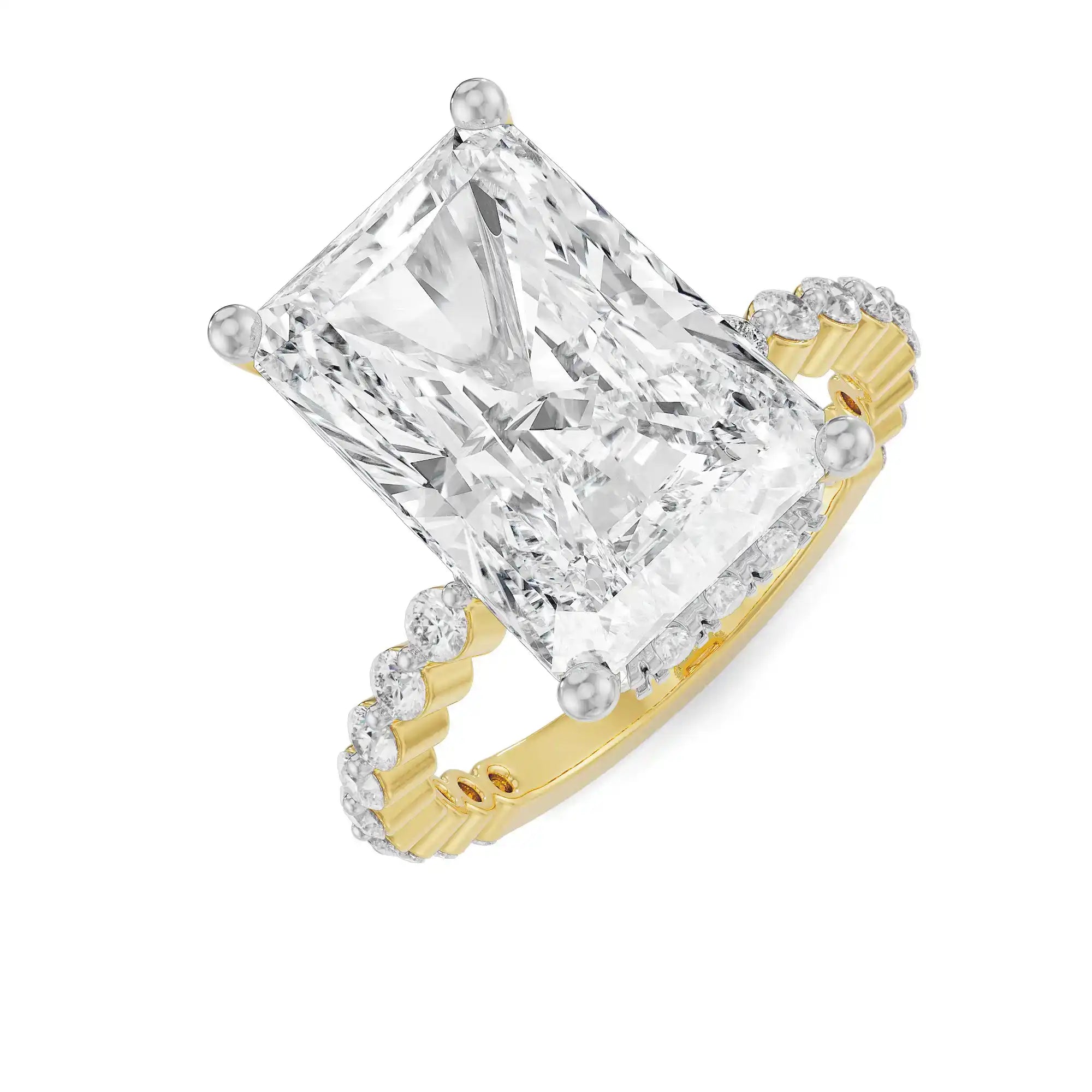 3.5 CT Radiant Cut Diamond Ring Top View