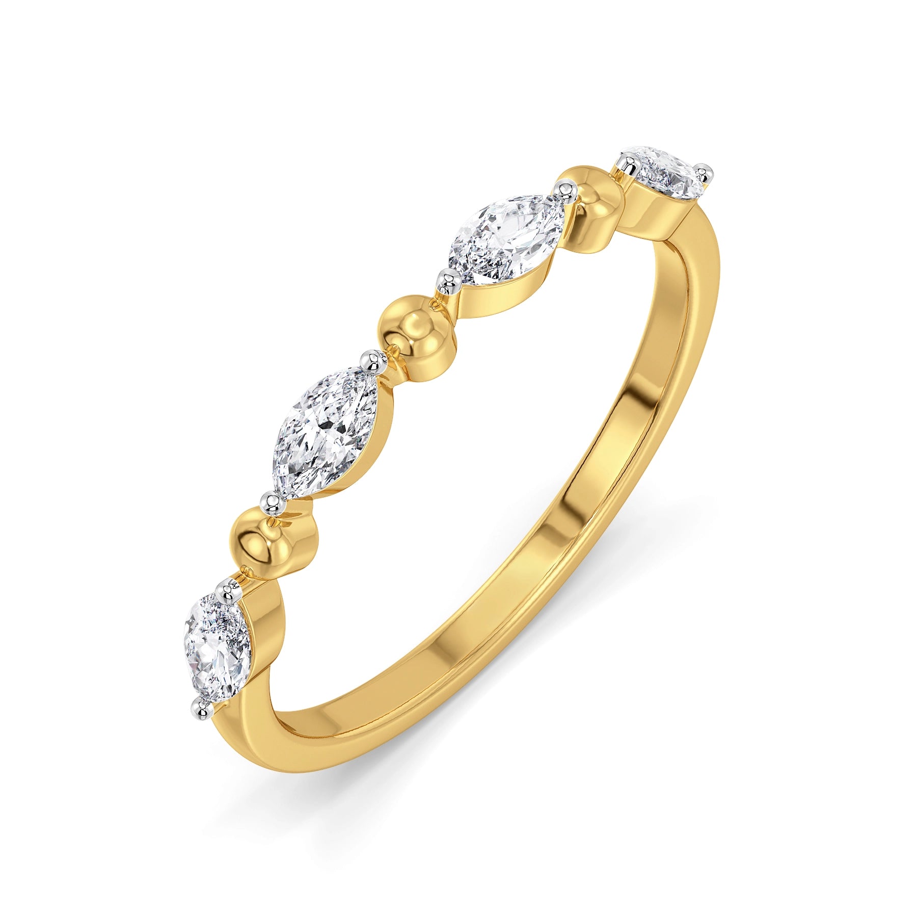 Marquise Airy Lab Grown Diamond Band - top view