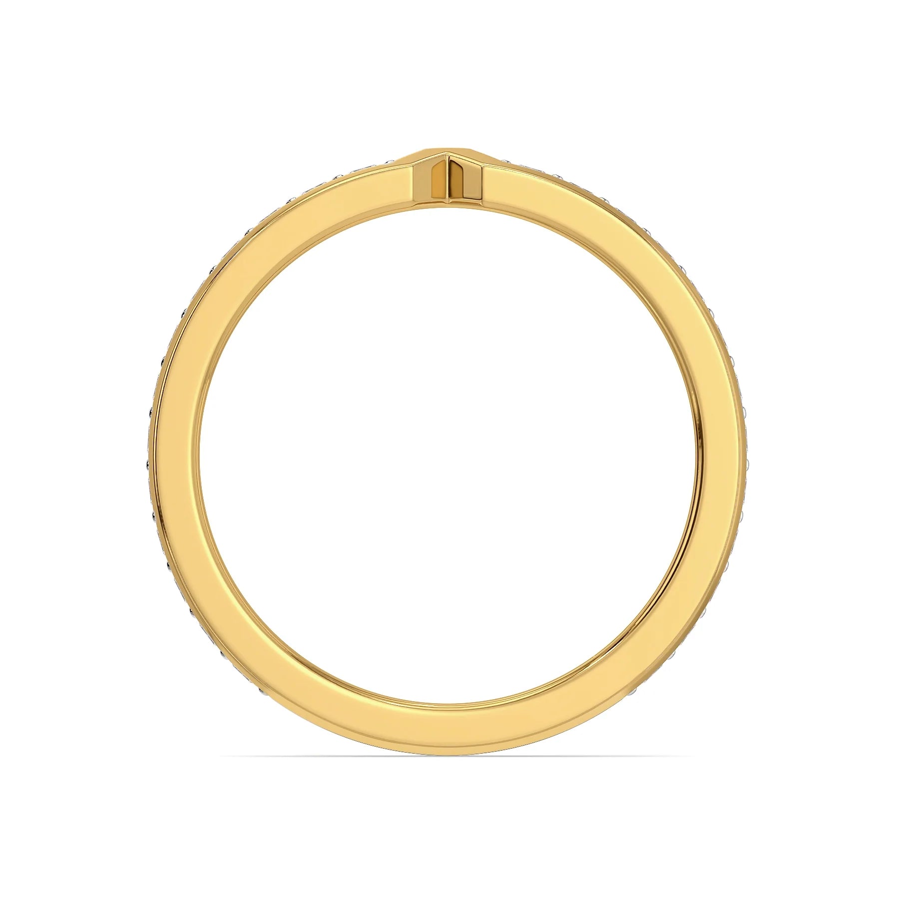 Princess Cut Sleek Lab Grown Diamond Band - back view in 9KT