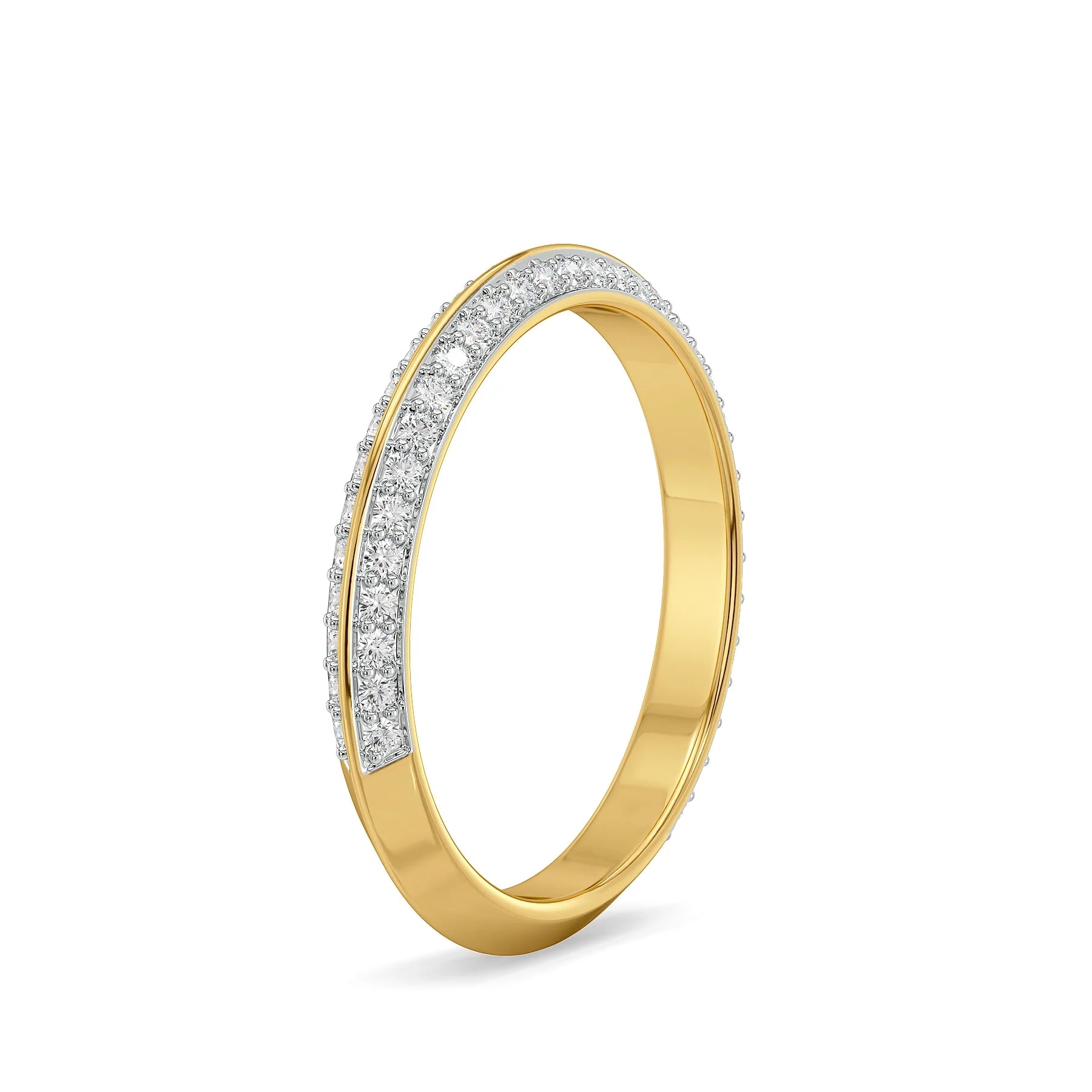 Fiza Lab Grown Diamond Band - side view in 9KT