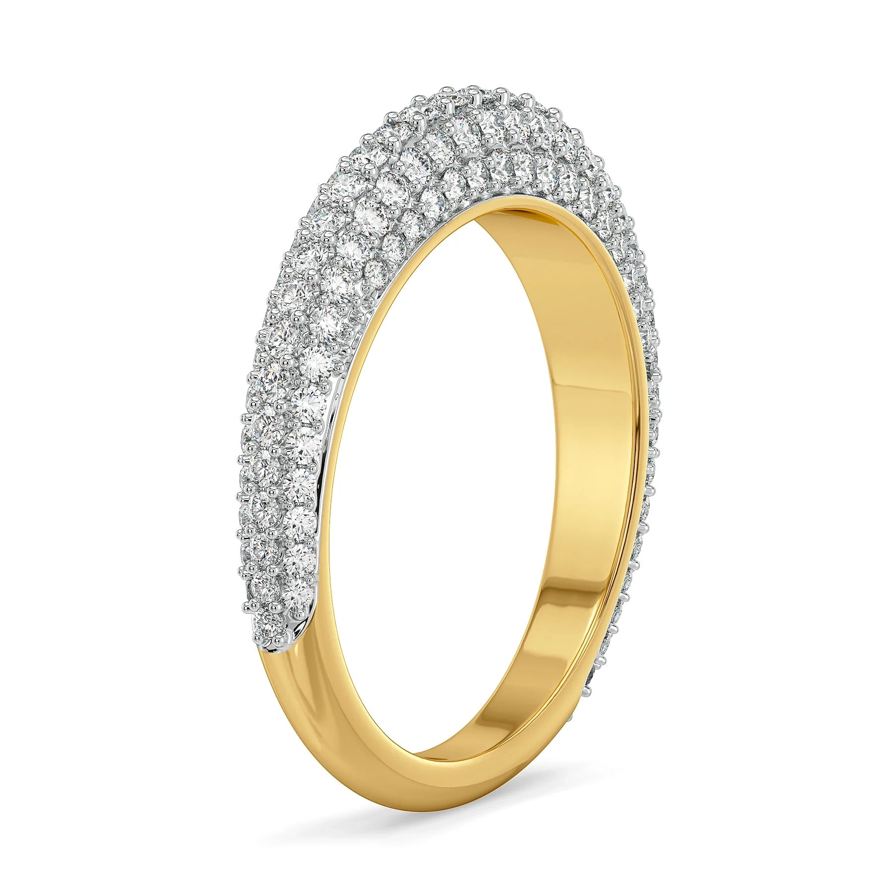 Clustered Ivana Lab Grown Diamond Band - side view in 9KT