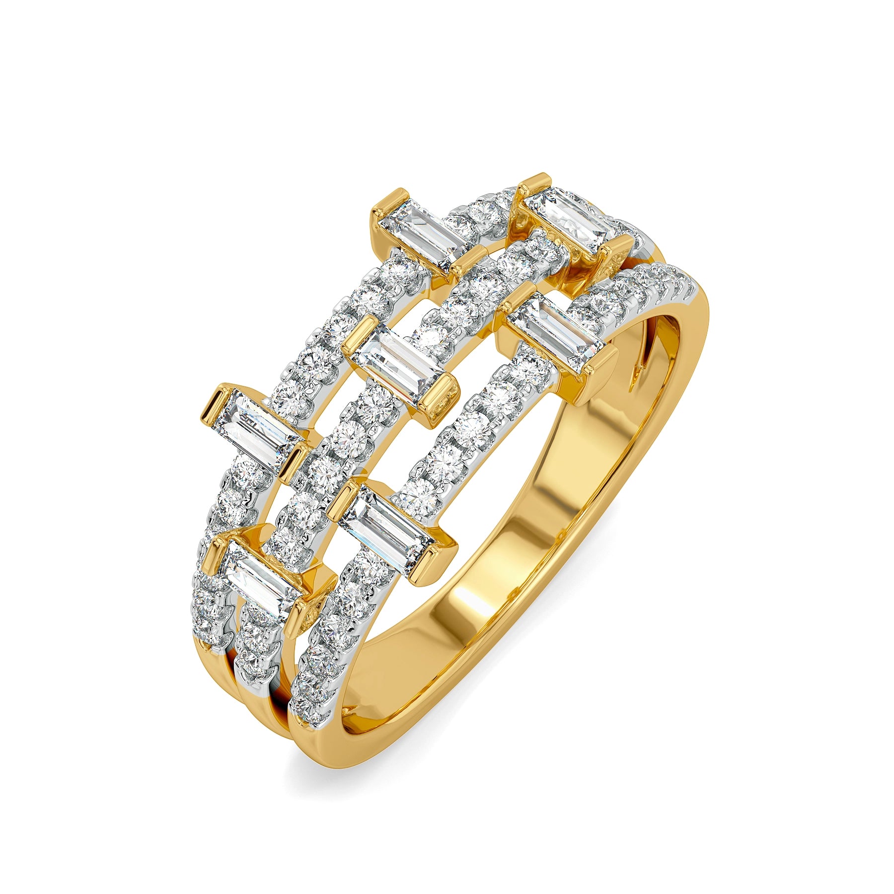 Starlit Baguette Lab Grown Diamond Ring - top view