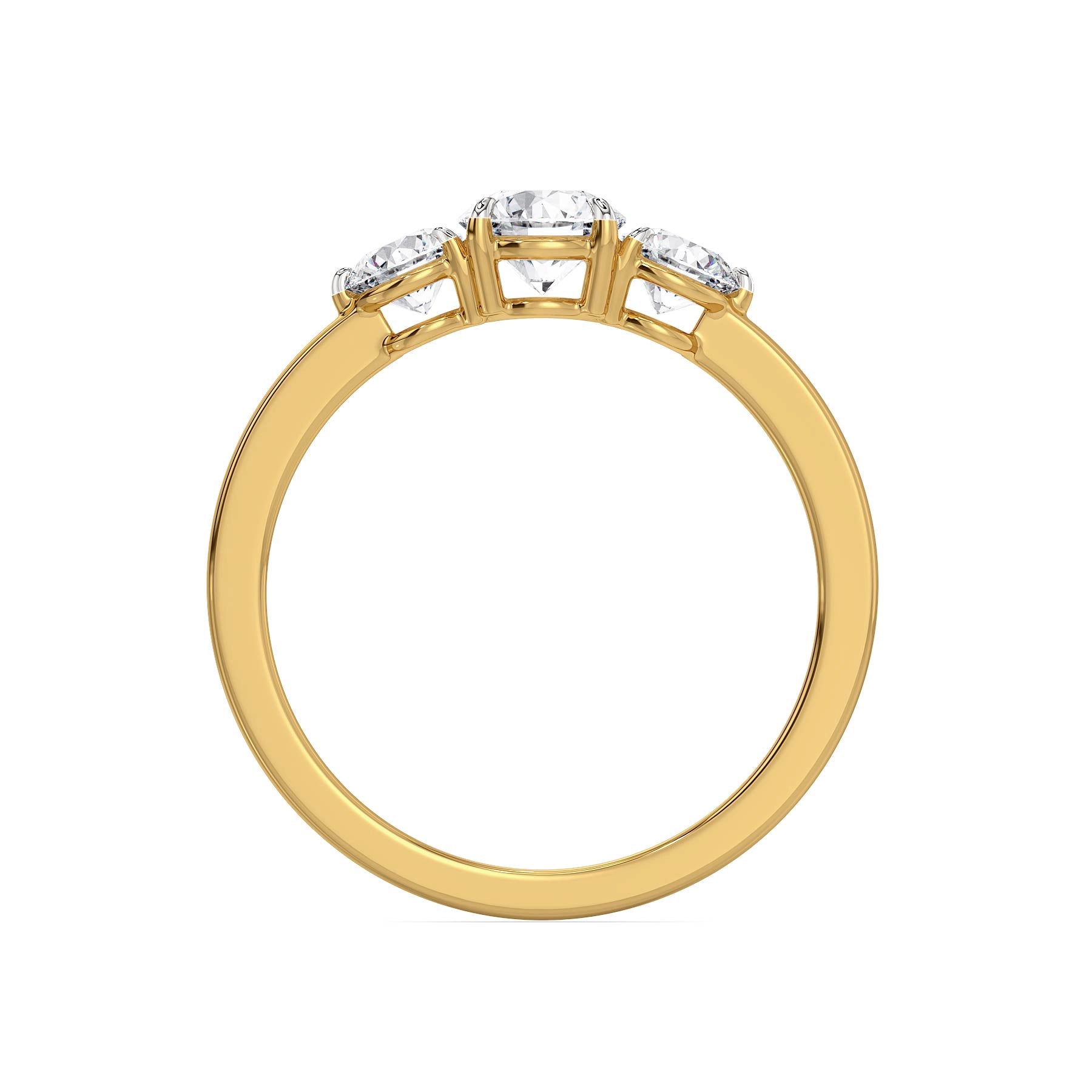 Eterna Trio Lab Grown Diamond Ring - back view