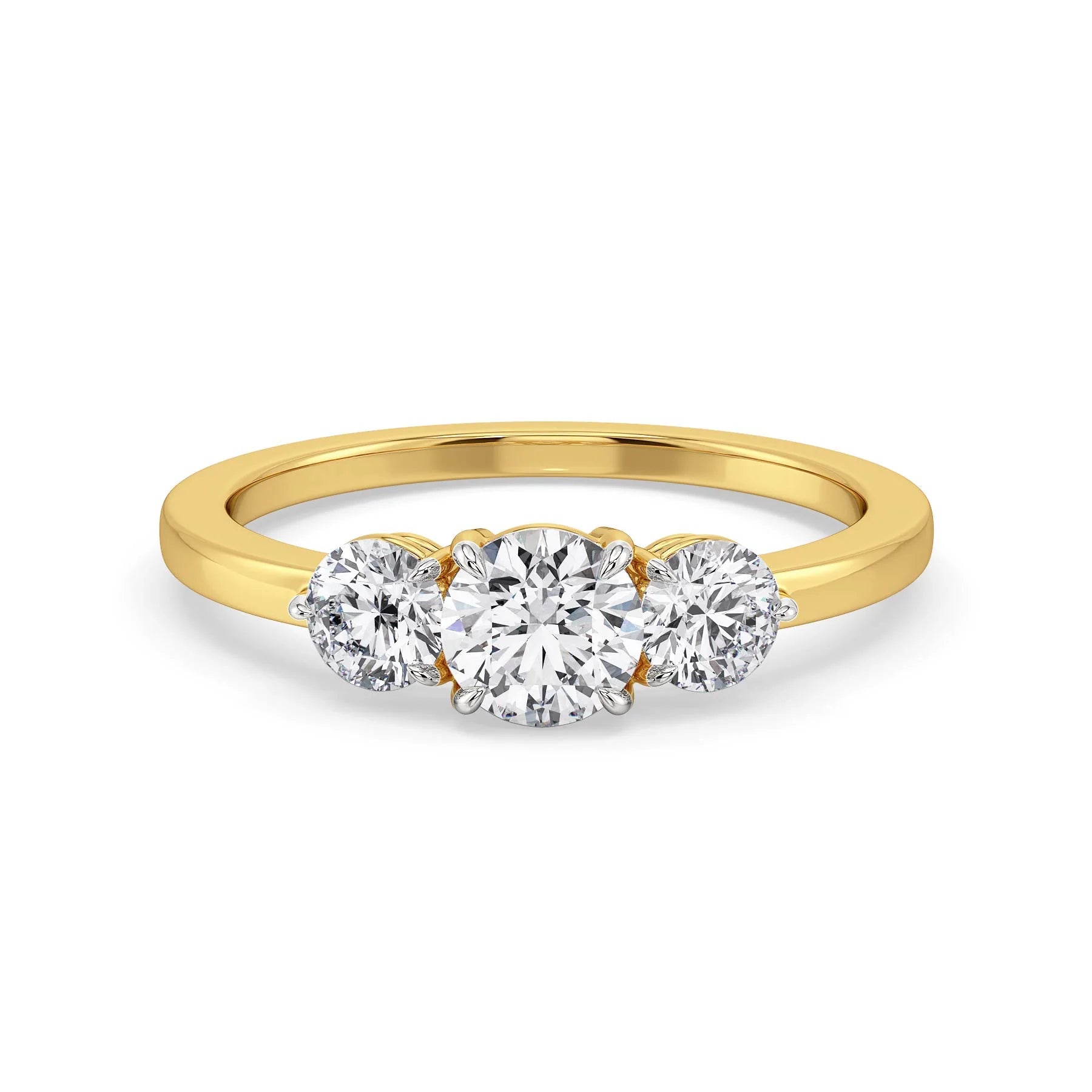 Eterna Trio Lab Grown Diamond Ring - front view in 9KT