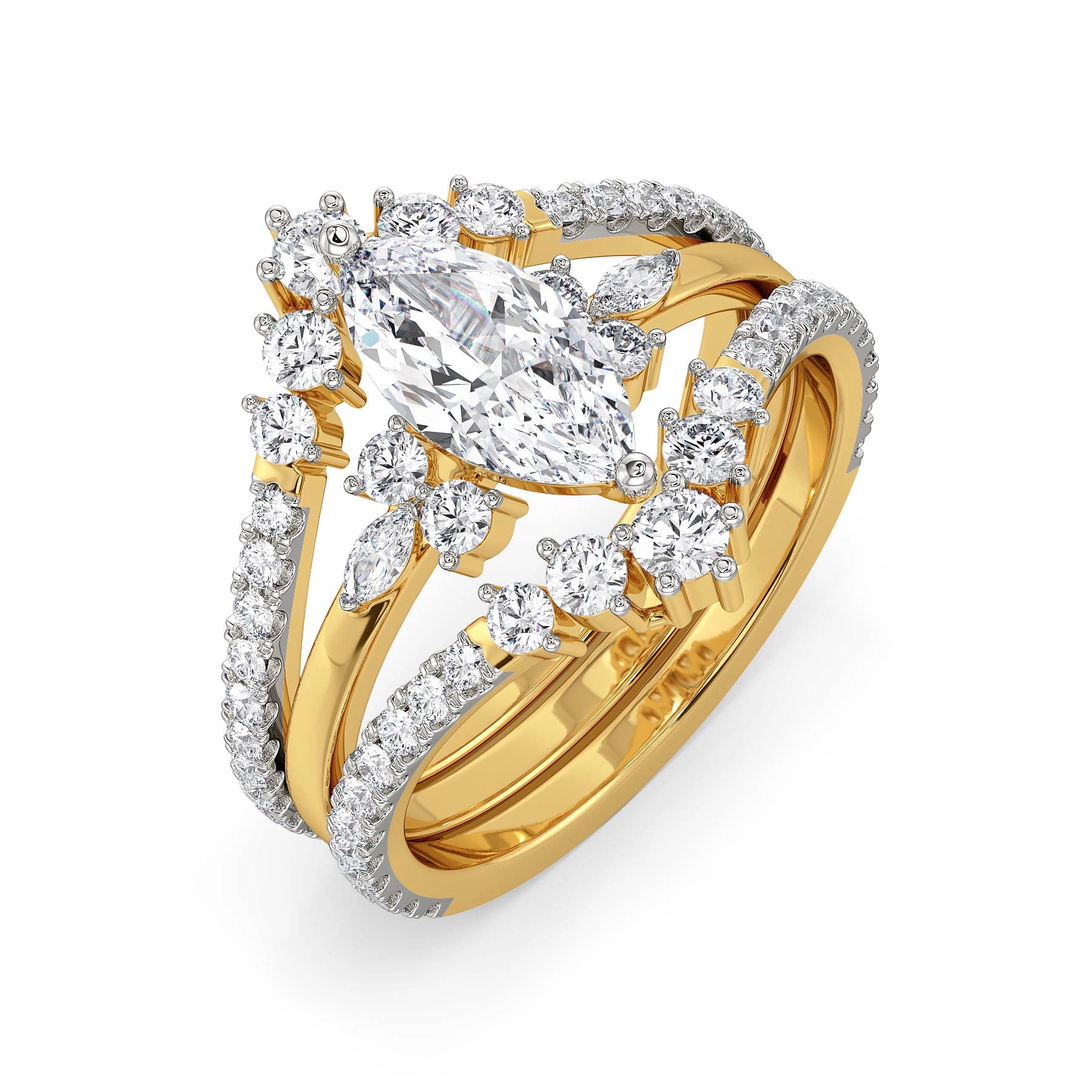 Vintage Marquise Lab Diamond Ring - top view