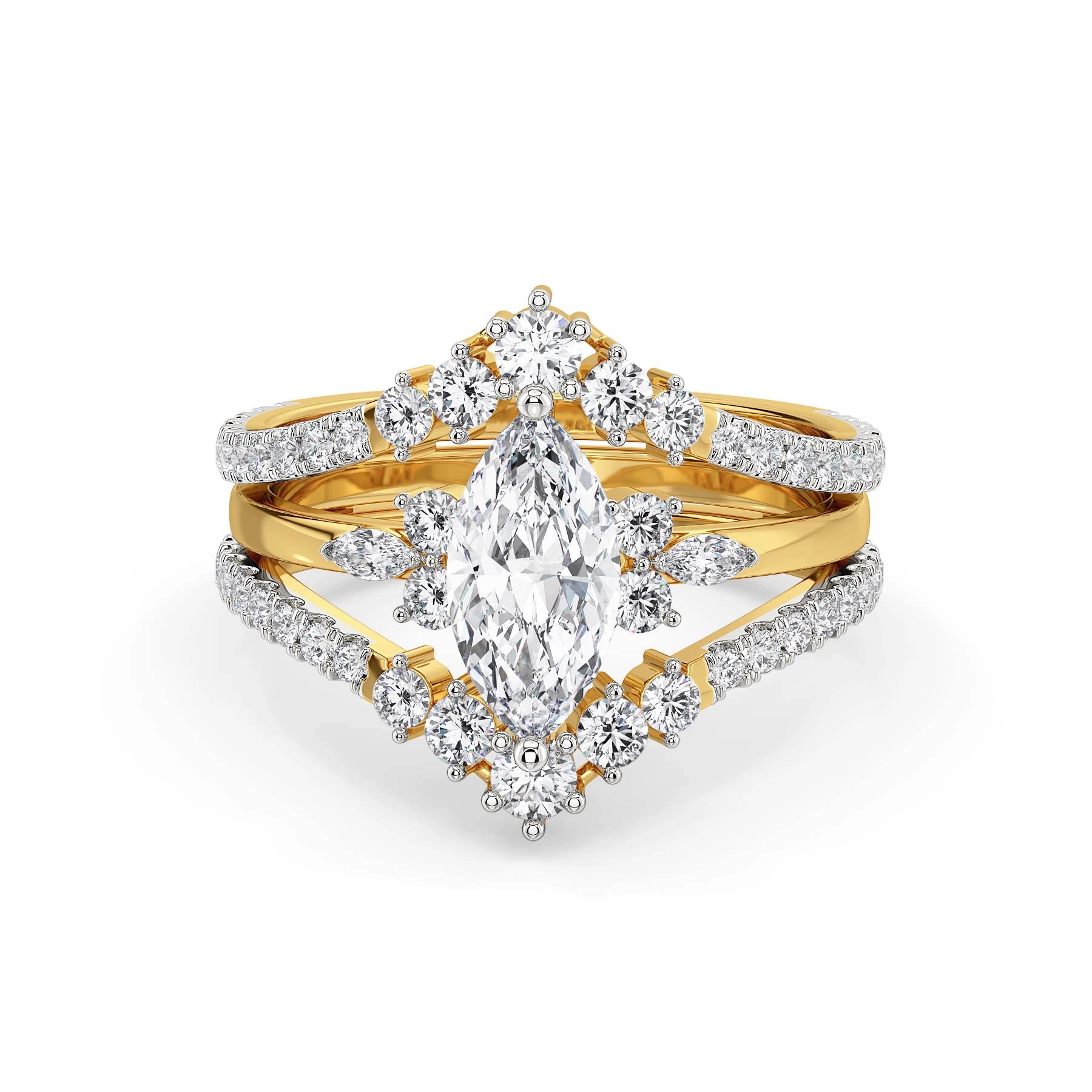 Vintage Marquise Lab Diamond Ring - front view