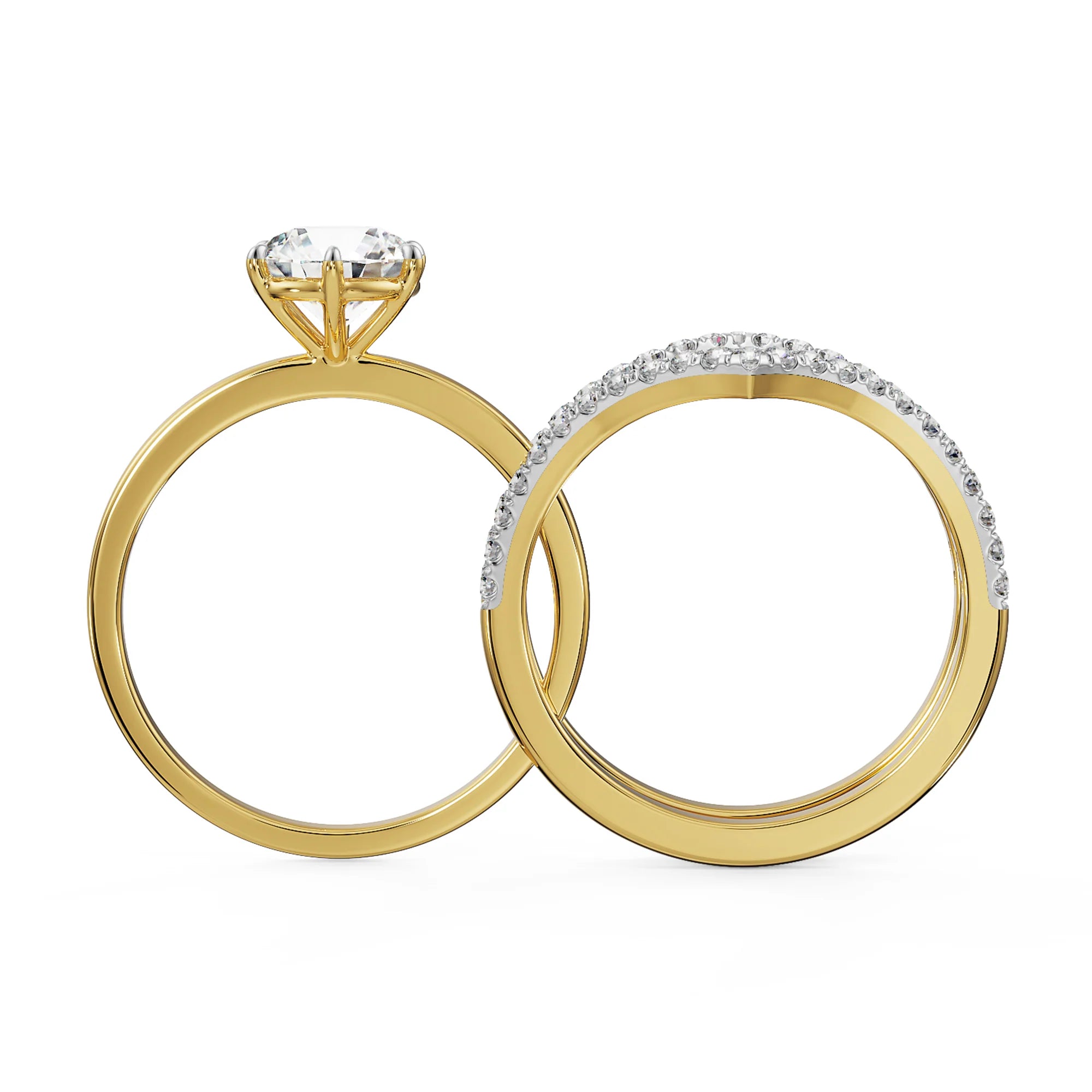 Solitaire Chevron Engagement Ring Right View in 9KT